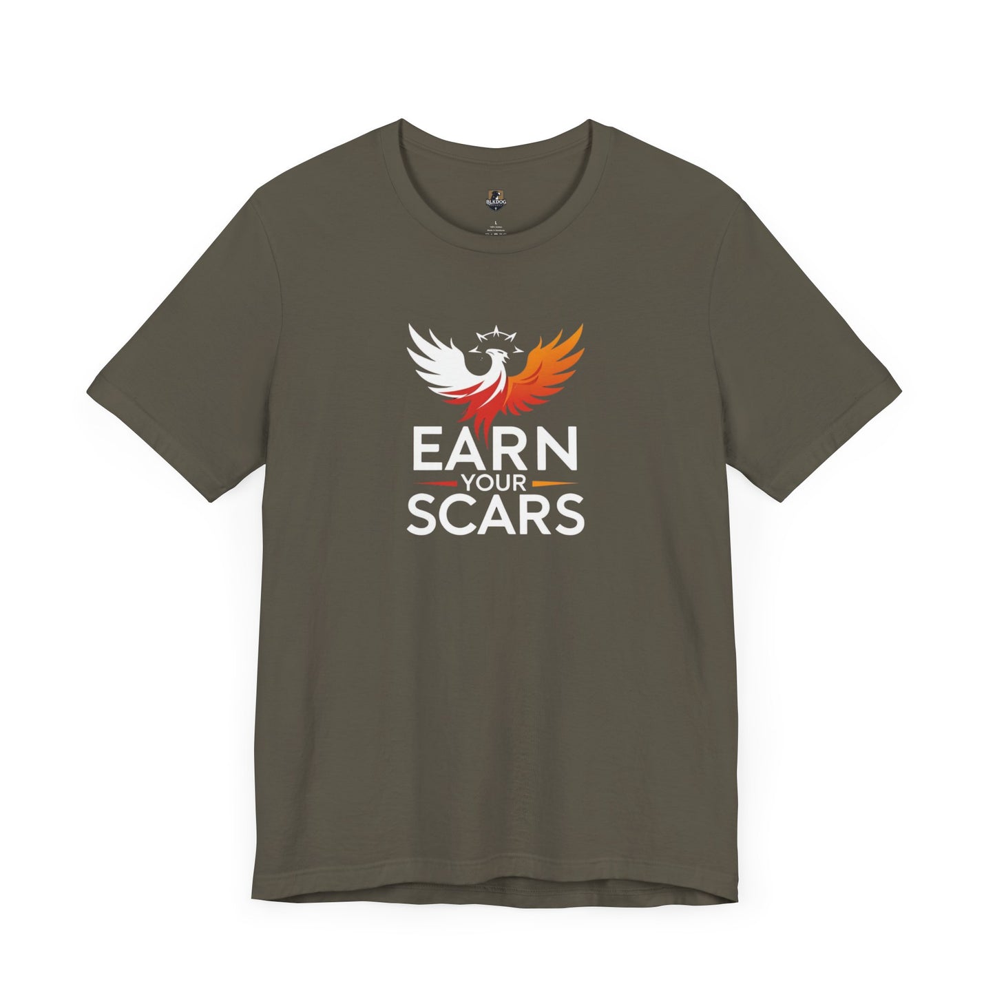 Phoenix Rise T-Shirt | Earn Your Scars Tee | Motivational Apparel | Gift for Resilience, Fitness, and Mental Strength