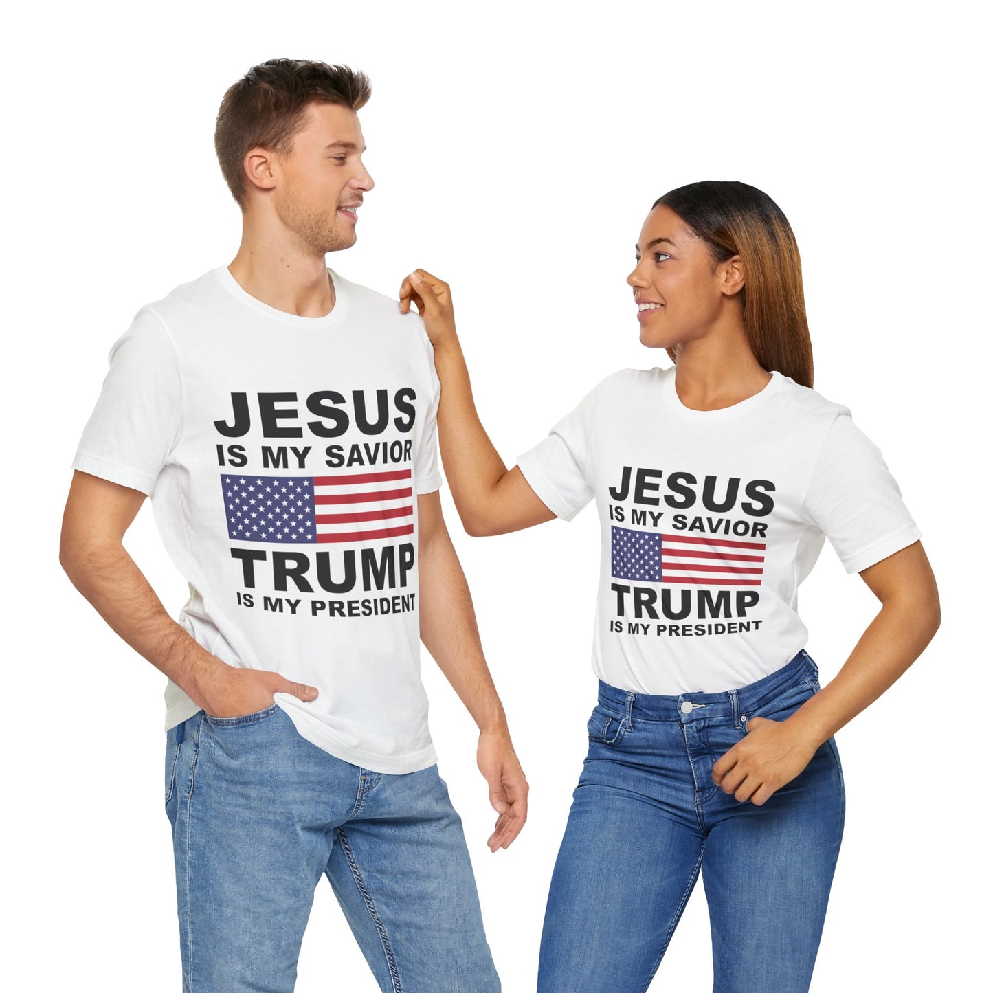 Jesus is my Savior - Trump is my President - Unisex Jersey Short Sleeve Tee