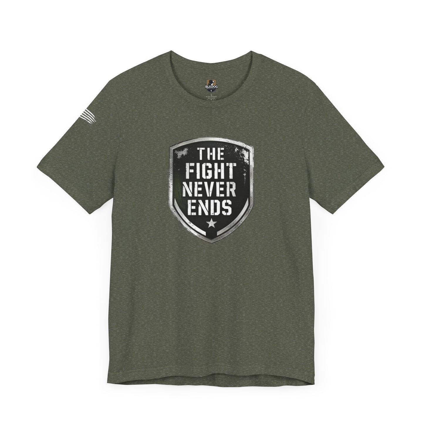 Unisex Support Tee - 'The Fight Never Ends' - Motivational Graphic Shirt