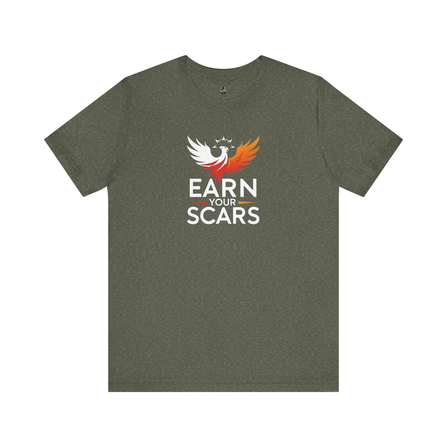 Phoenix Rise T-Shirt | Earn Your Scars Tee | Motivational Apparel | Gift for Resilience, Fitness, and Mental Strength