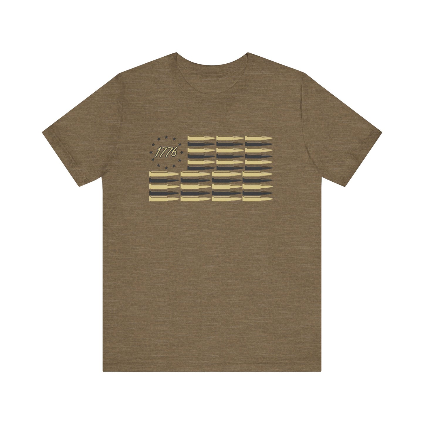 1776 - Freedom - Bullet American Flag - Unisex Jersey Short Sleeve Tee