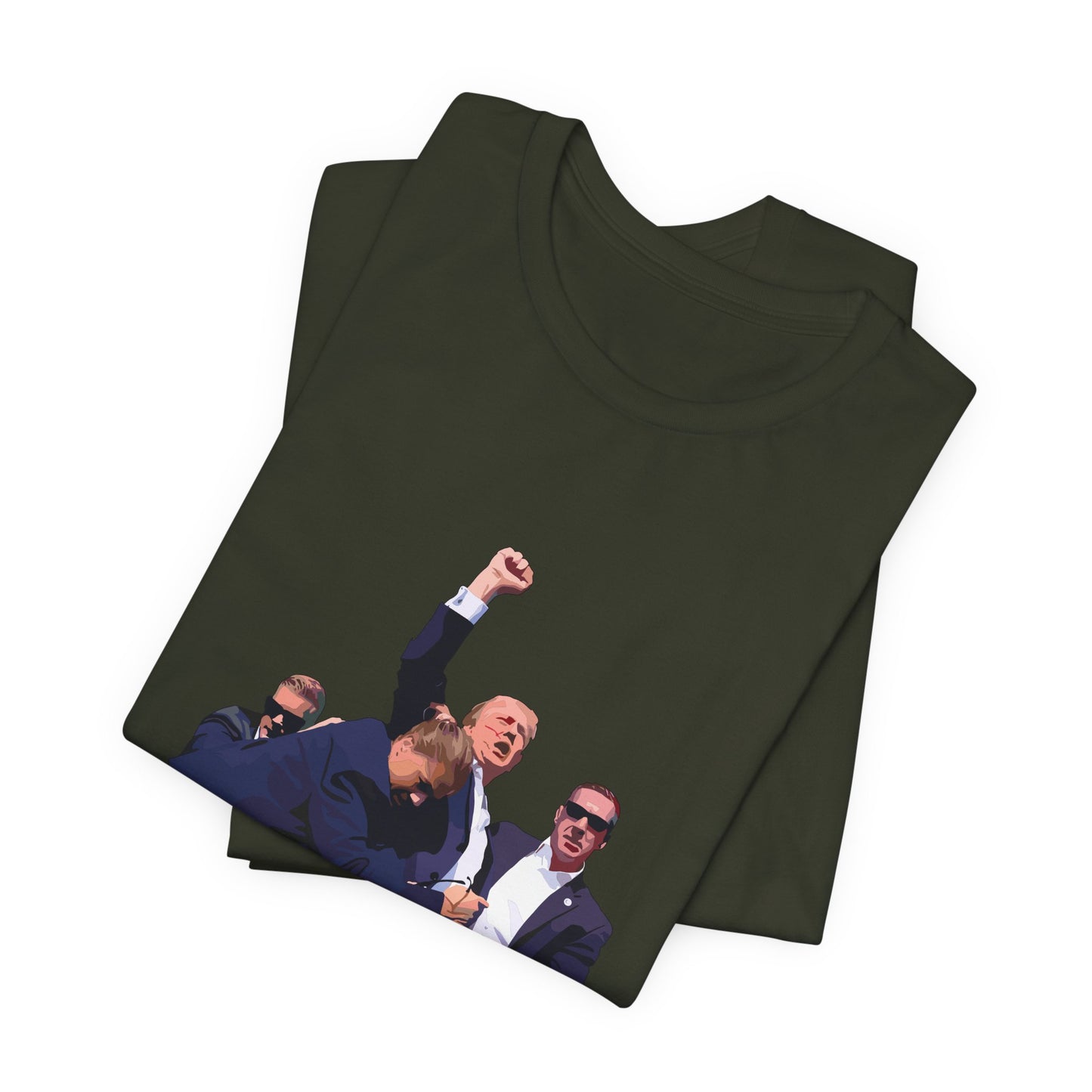 Trump 24 - Fight - Shooter - White Logo - Unisex Jersey Short Sleeve Tee