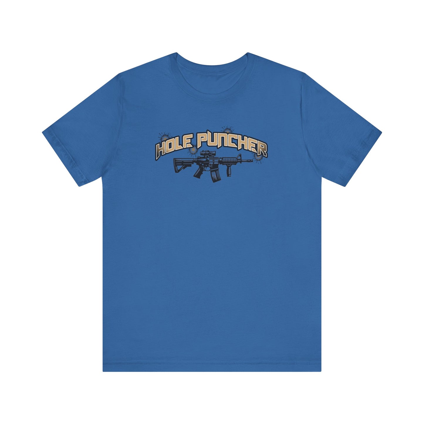 Hole Puncher Gun Shirt - Unisex Tee, Short Sleeve T-Shirt, Bullet hole design, firearm enthusiast gift, firearm lover top
