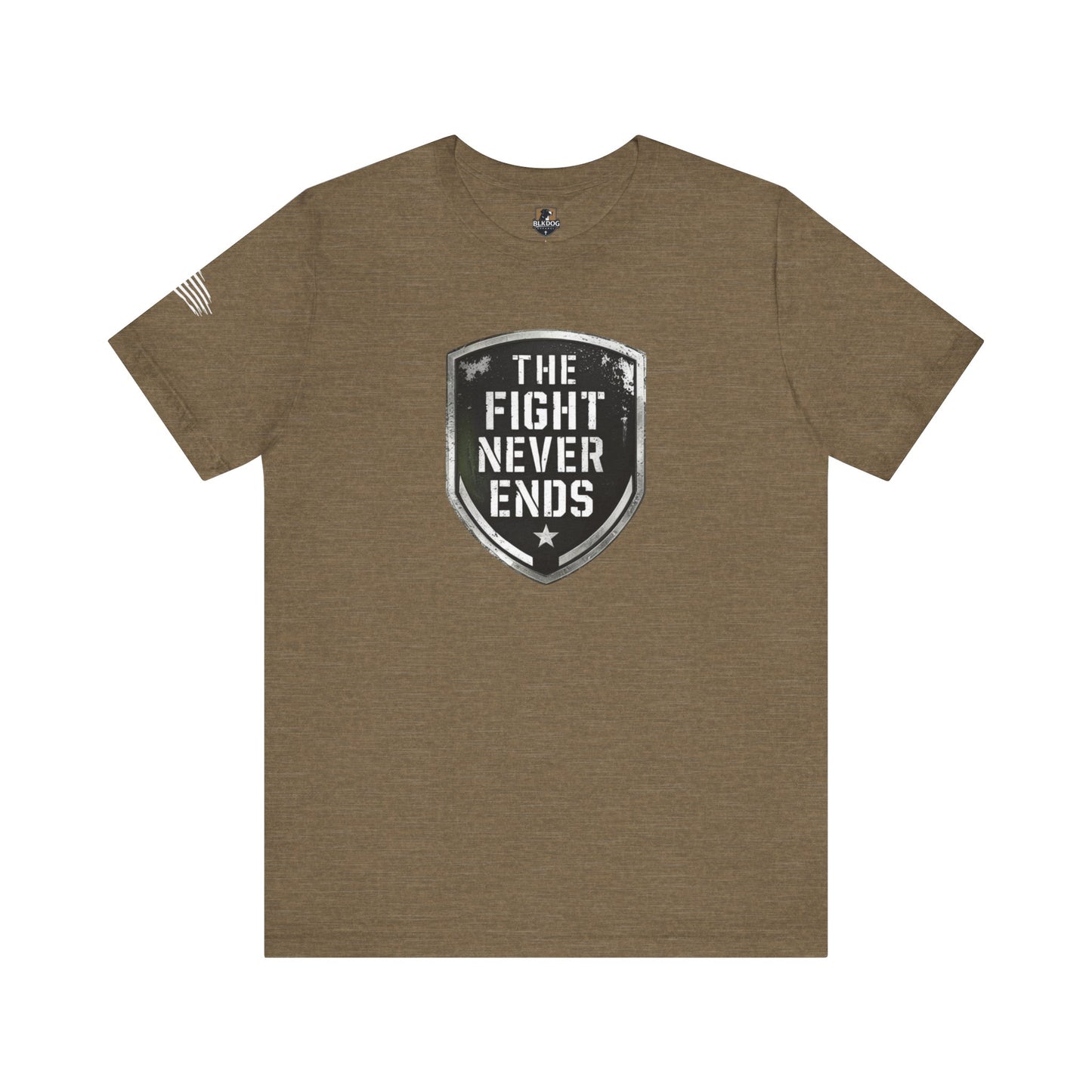 Unisex Support Tee - 'The Fight Never Ends' - Motivational Graphic Shirt