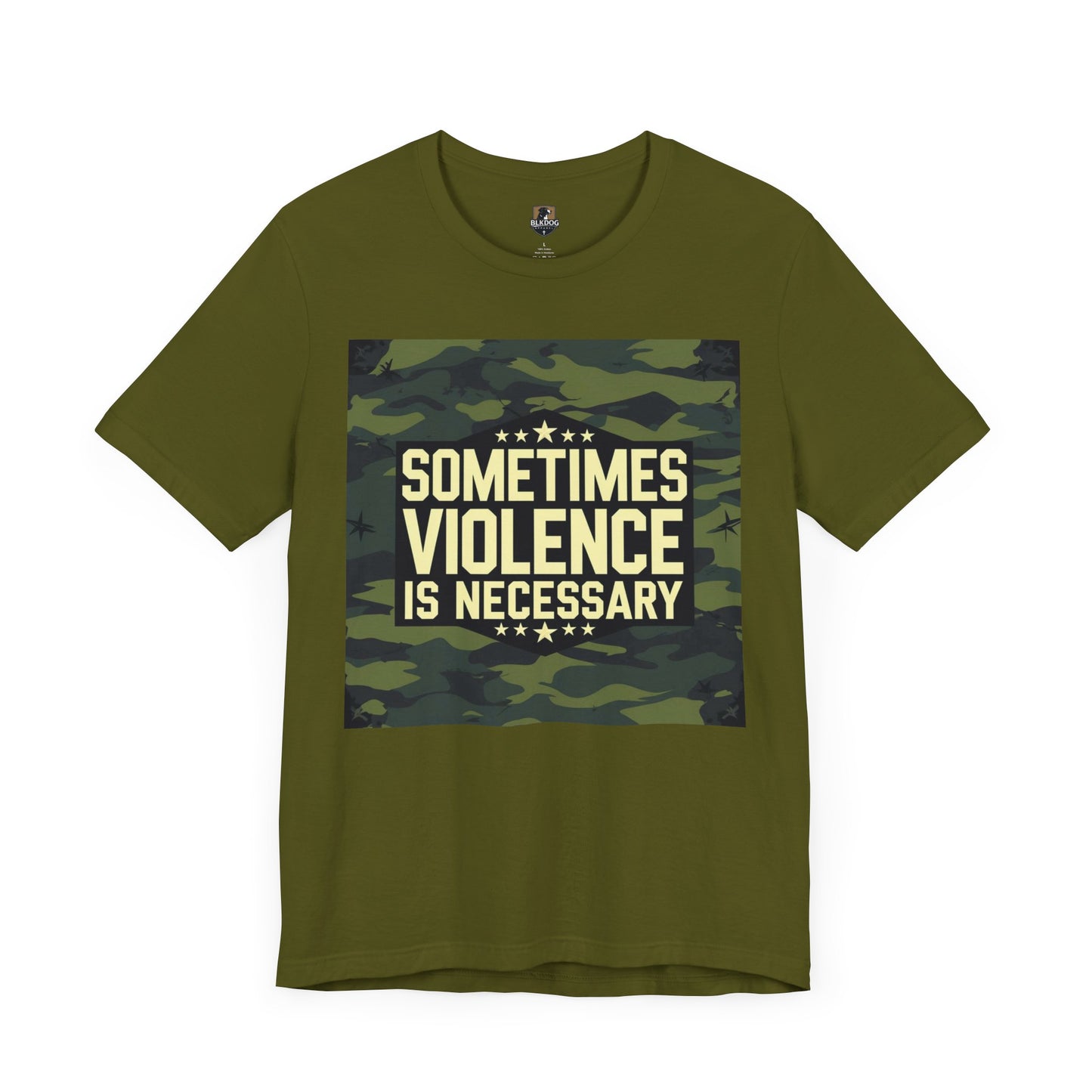 Camo Graphic Tee - Sometimes Violence is Necessary, Trendy Casual Wear, Gifts for Moms & Dads, Streetwear, Festival Outfit, Motivational