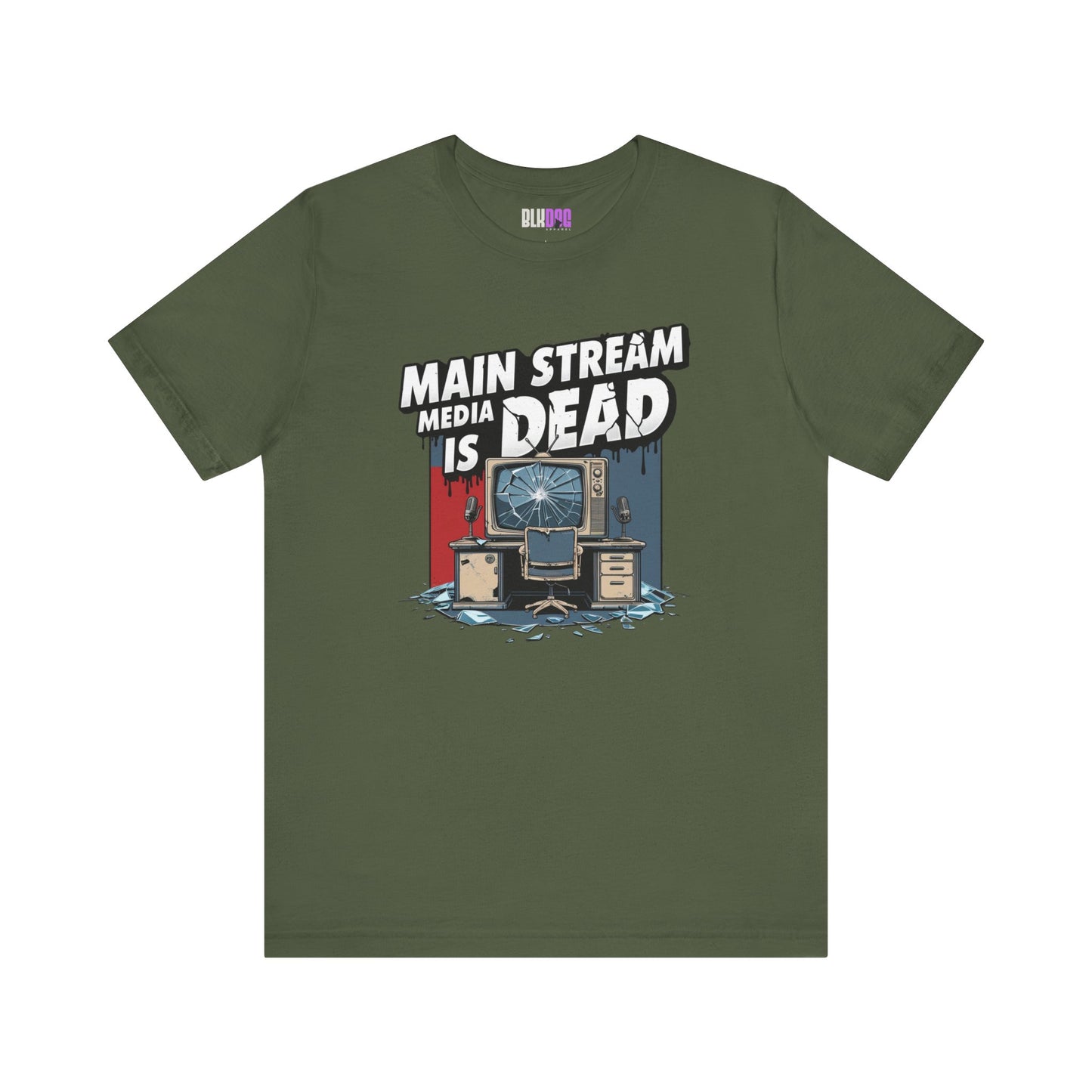 Main Stream Media is Dead Unisex Tee, Short Sleeve T-Shirt, Graphic Shirt, Protest Apparel, News Media, Truth