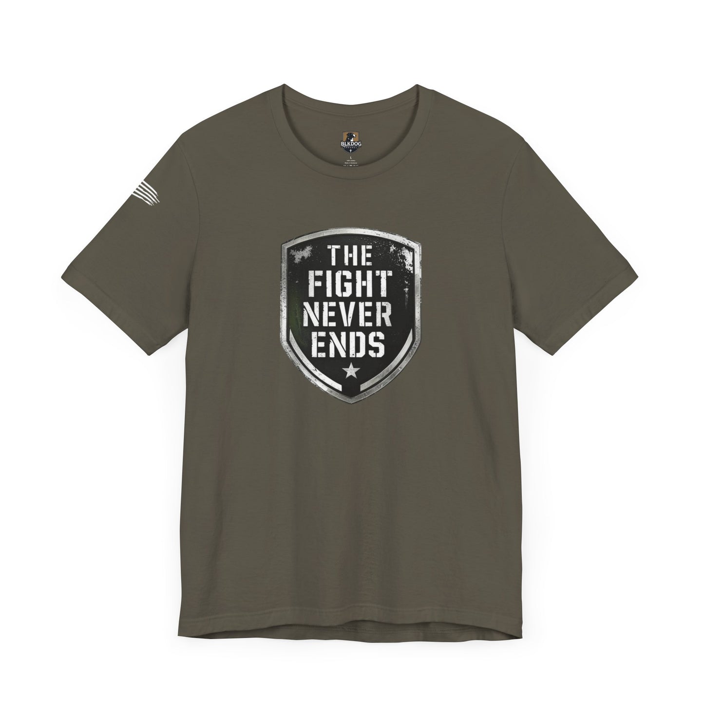 Unisex Support Tee - 'The Fight Never Ends' - Motivational Graphic Shirt