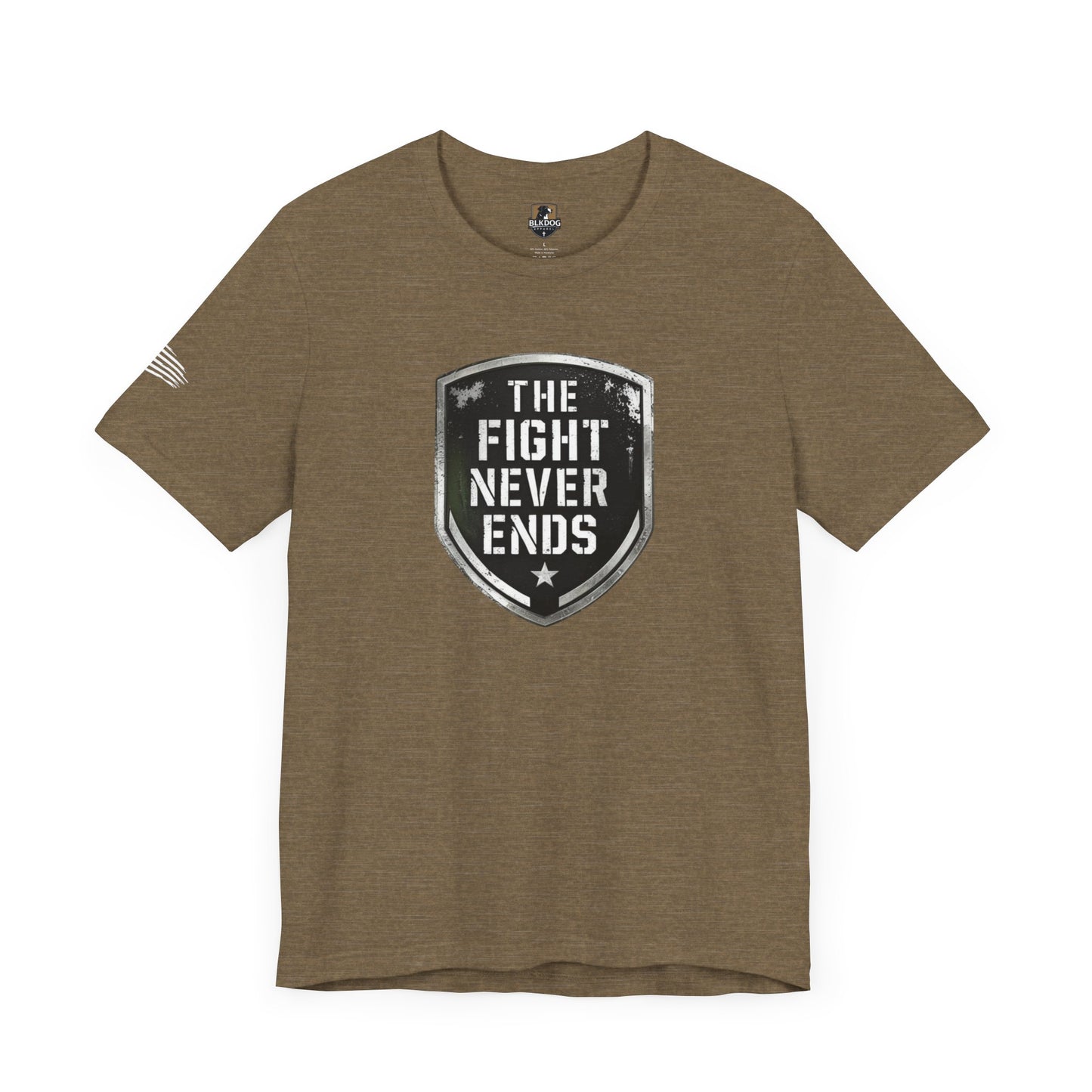 Unisex Support Tee - 'The Fight Never Ends' - Motivational Graphic Shirt