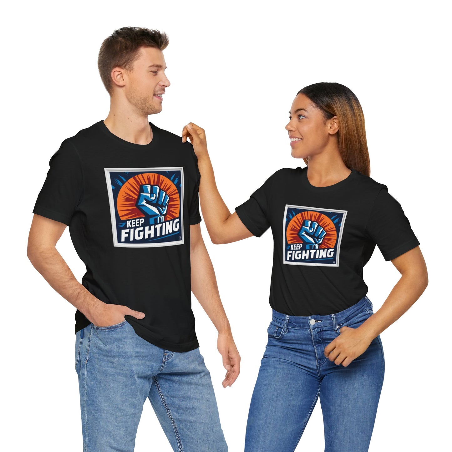 Keep Fighting Unisex Short Sleeve Tee - Inspirational Graphic T-Shirt for Motivation & Support