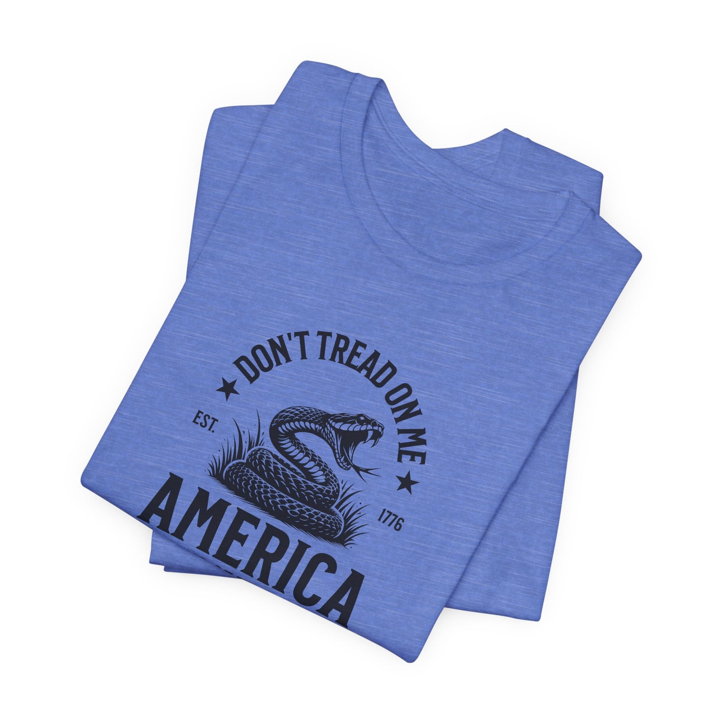 Don't Tread on Me - Land of the Free, Because of the Brave - Military T-Shirt - Unisex Jersey Short Sleeve Tee