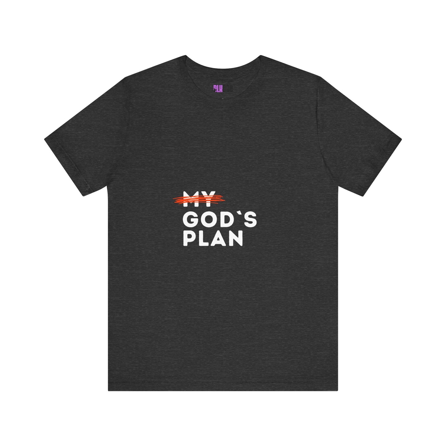 Religious Tee, Faith Shirt, Christian Tshirt, Inspirational Top, Crossed Out God's Plan Unisex Jersey Short Sleeve Tee