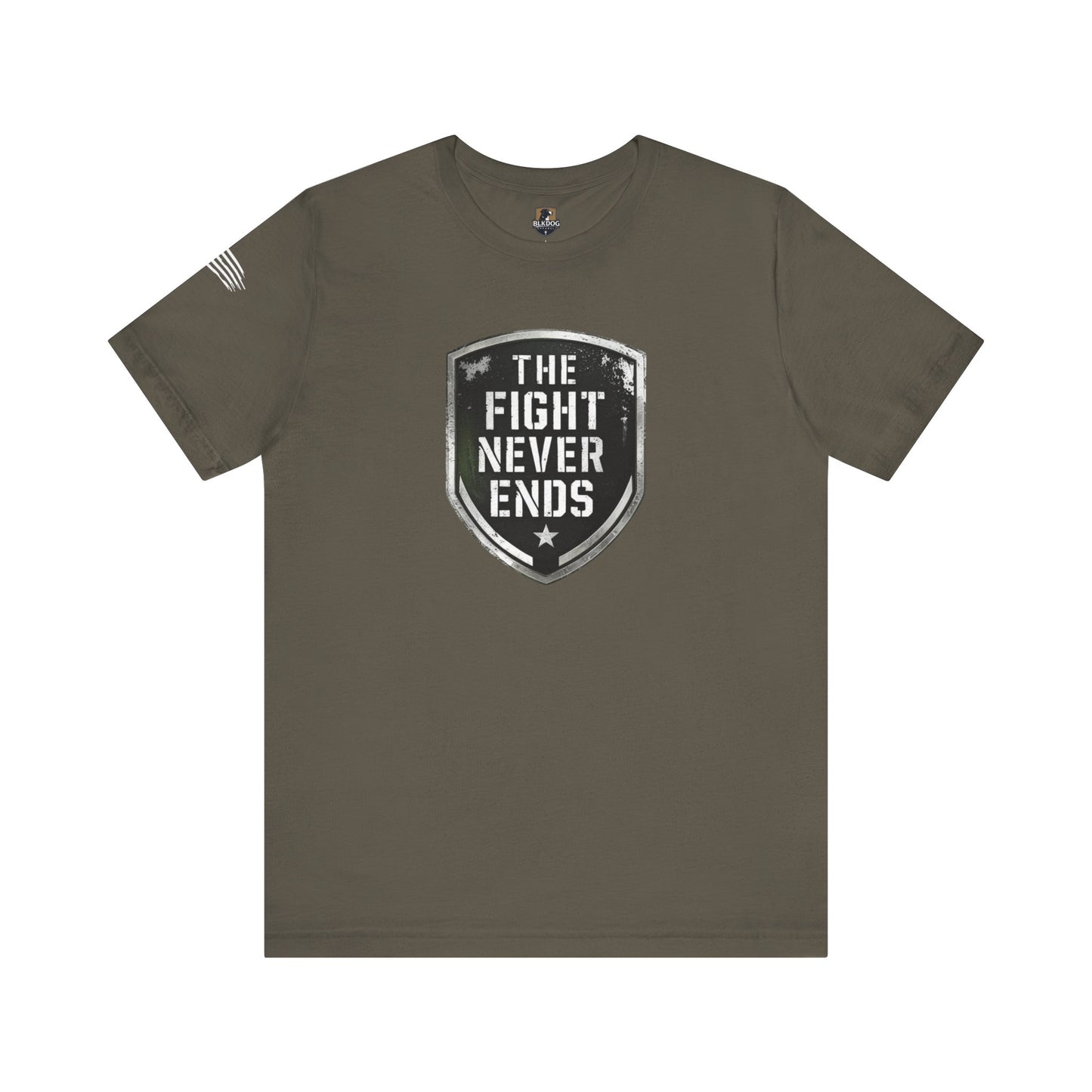 Unisex Support Tee - 'The Fight Never Ends' - Motivational Graphic Shirt