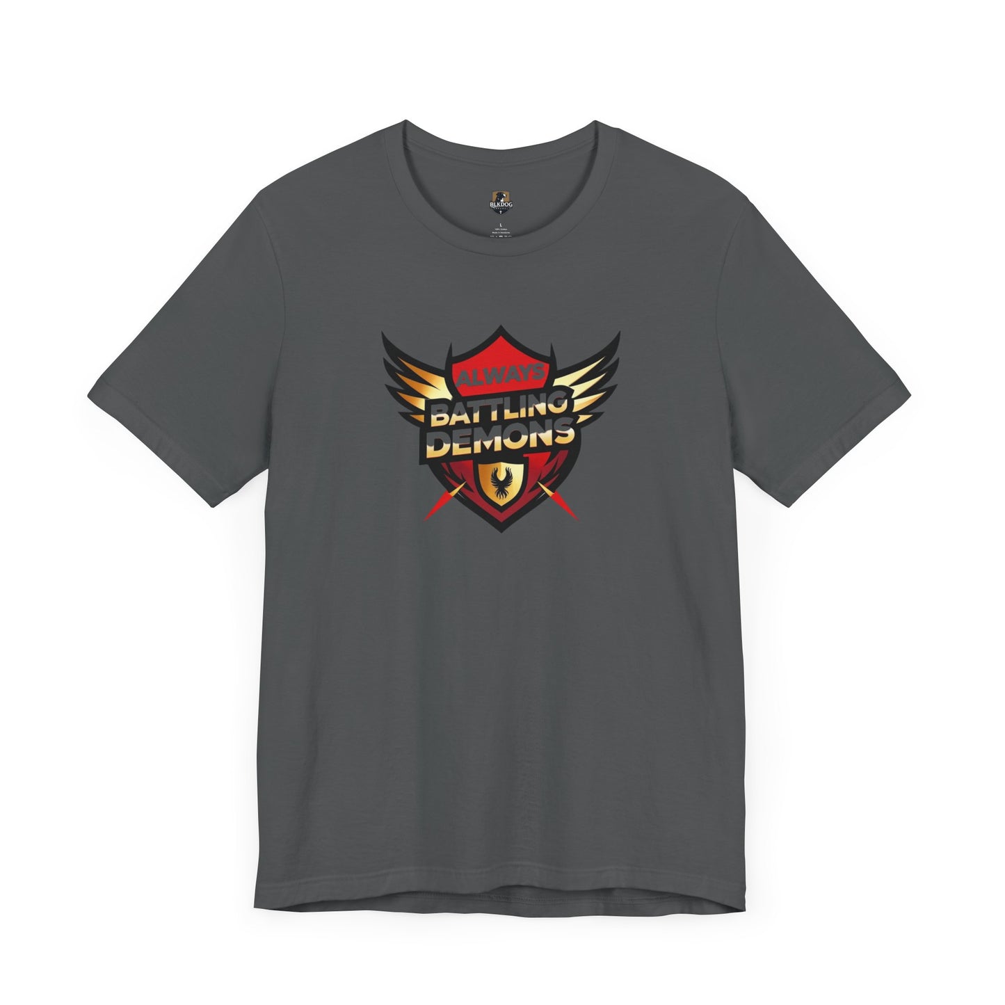 Battling Demons Unisex Tee, Motivational T-Shirt for Gamers, Casual Wear, Great for Gifts, Fitness, and Self-Improvement