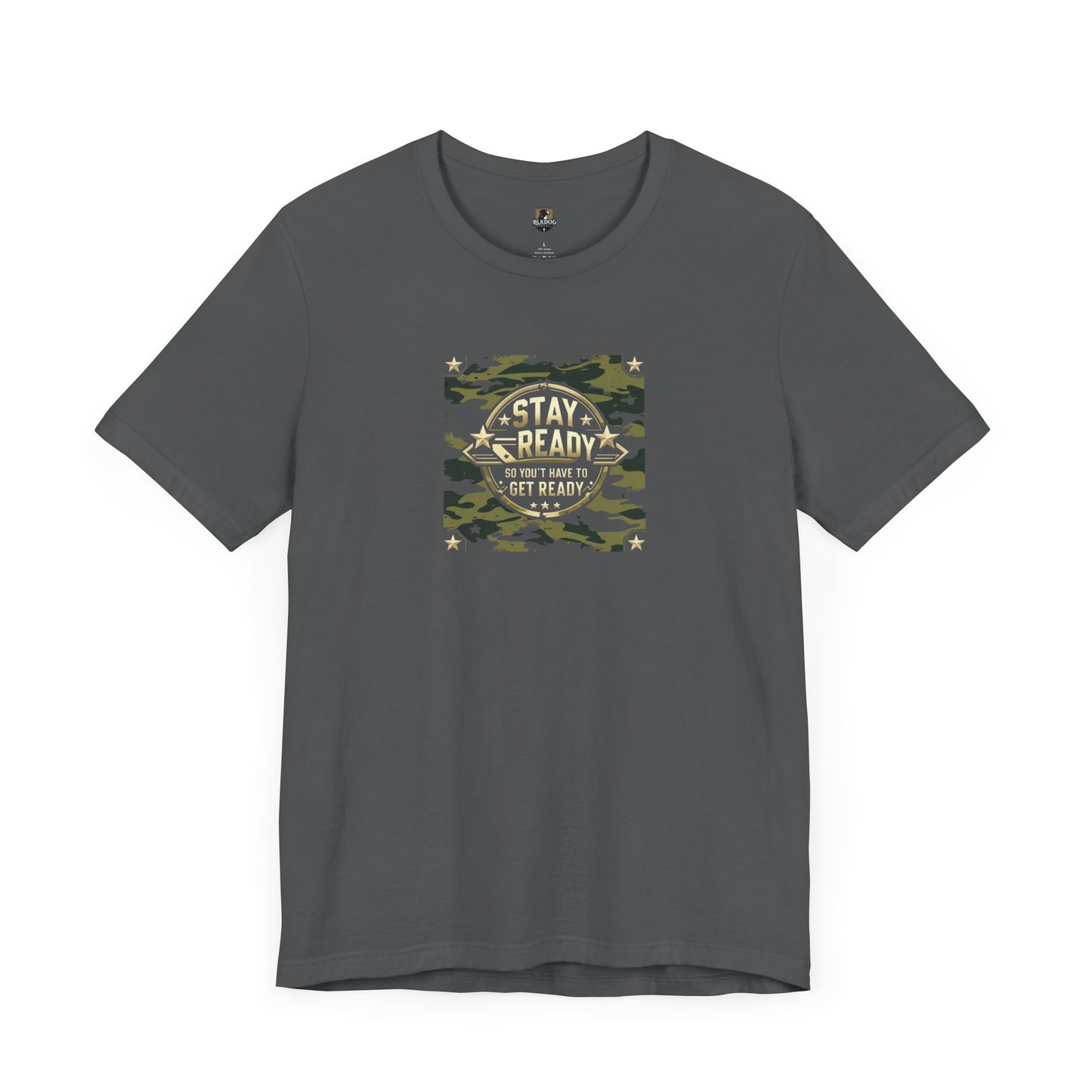 Camo Stay Ready Tee, Casual Unisex T-Shirt for Everyday Wear, Gift for Friends, Outdoor Adventures, Military Style Shirt