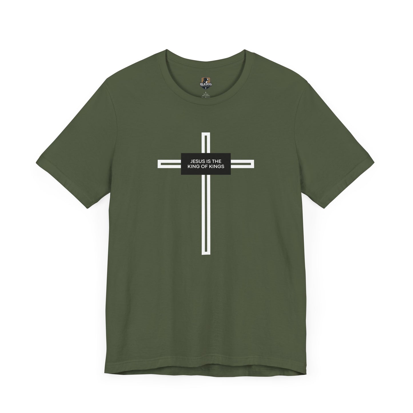 Religious Christian Unisex Tee, Jesus King of Kings Cross Shirt, Faith Gift, Church Apparel, Bible Verse Top