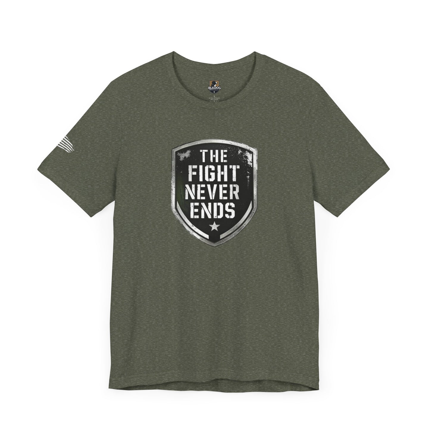 Unisex Support Tee - 'The Fight Never Ends' - Motivational Graphic Shirt