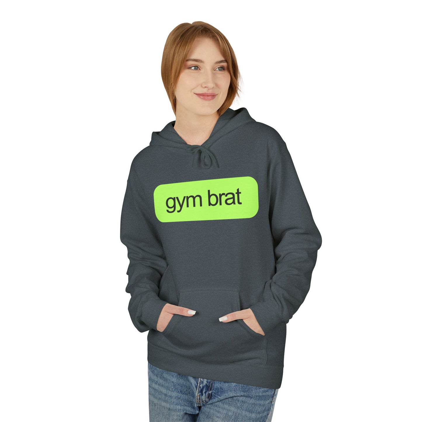 Gym Brat Fleece Hoodie Soft Midweight Unisex Sweatshirt for Fitness Lovers, Perfect Gym Wear, Gift for Athletes, Casual Layer