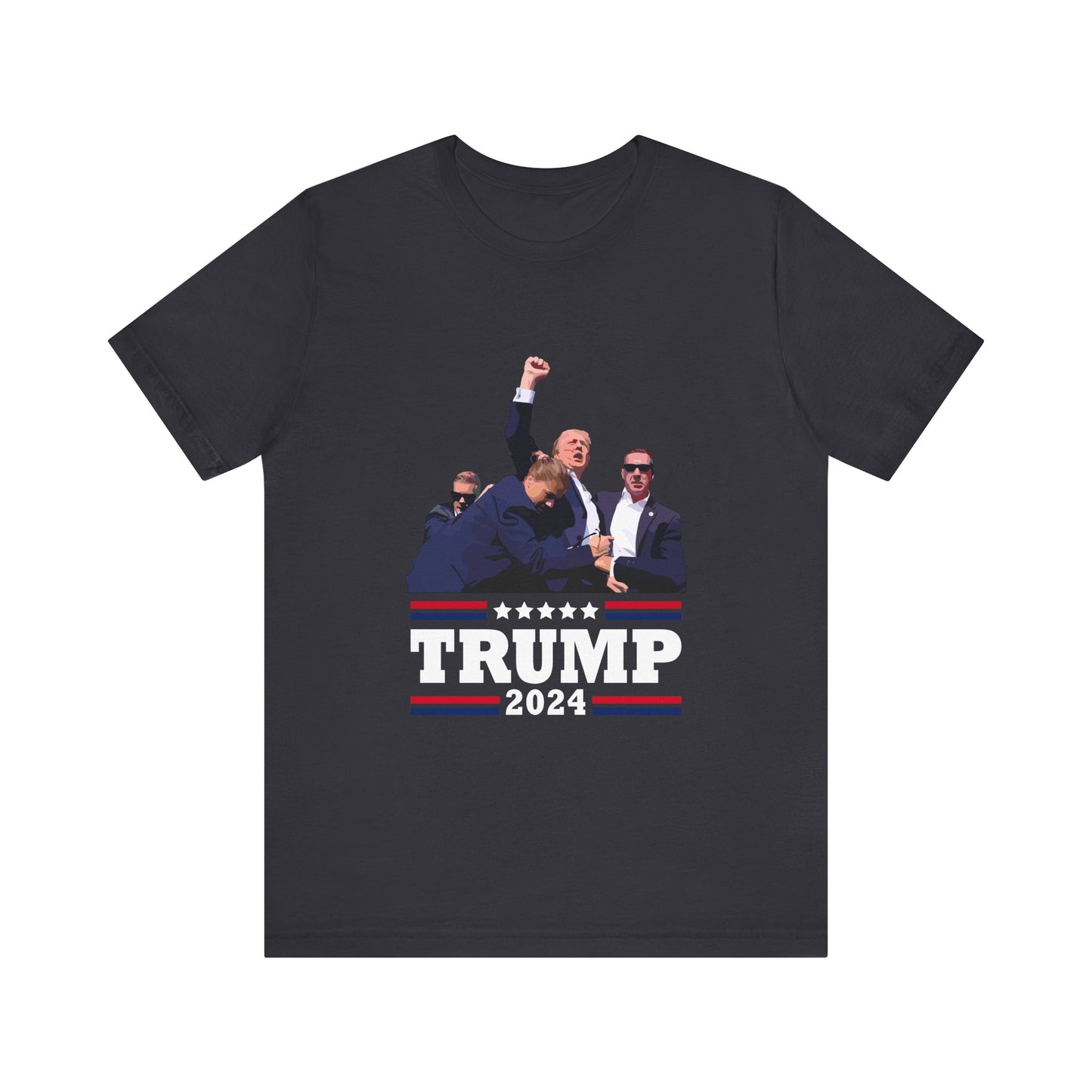 Trump 24 - Fight - Shooter - White Logo - Unisex Jersey Short Sleeve Tee