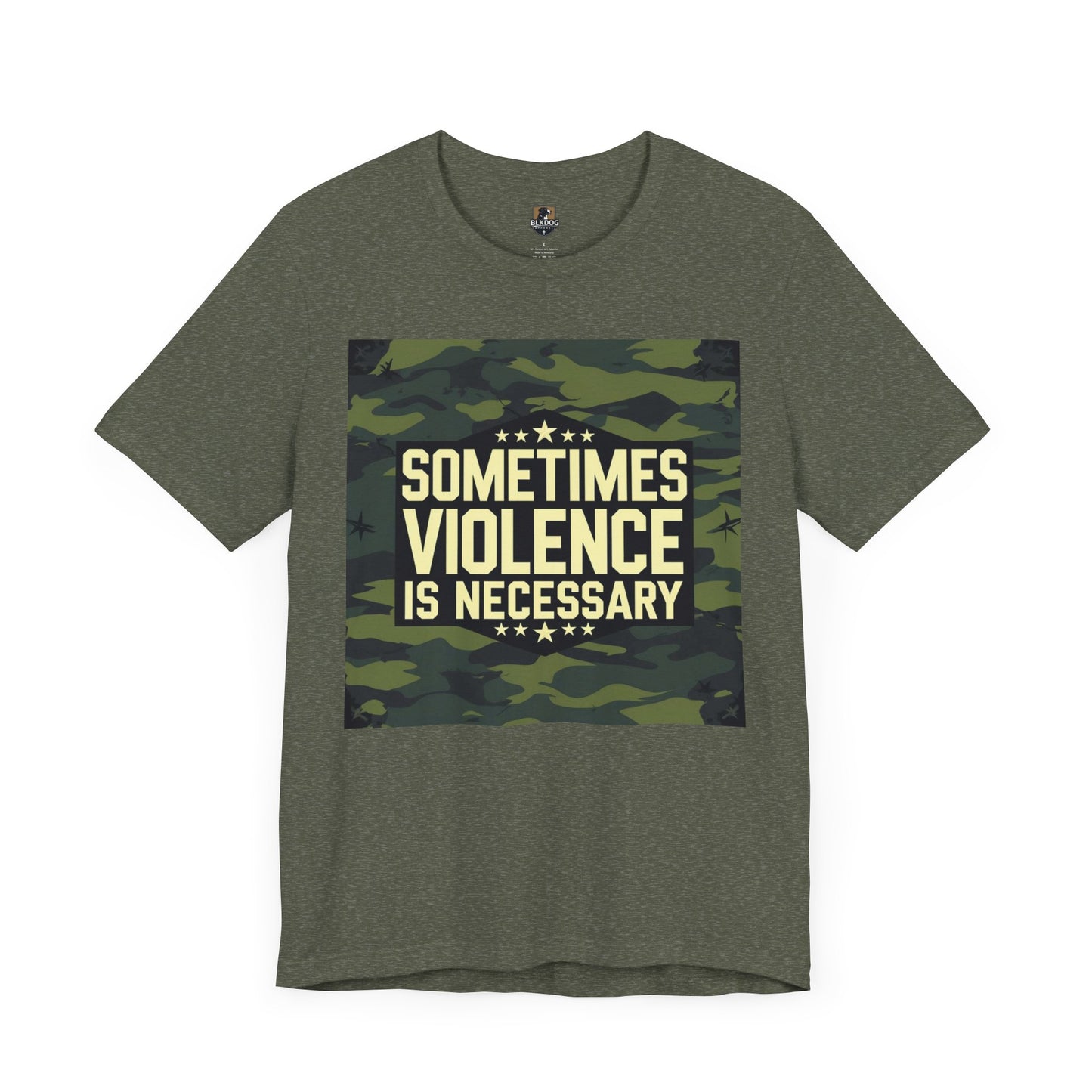 Camo Graphic Tee - Sometimes Violence is Necessary, Trendy Casual Wear, Gifts for Moms & Dads, Streetwear, Festival Outfit, Motivational