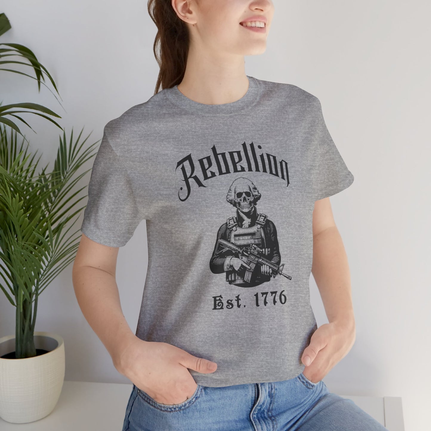 Patriotic Tee, Rebellion, Est 1776 - Unisex Jersey Short Sleeve Shirt, 4th of July Gift, Independence Day Clothing, American Flag Top, USA