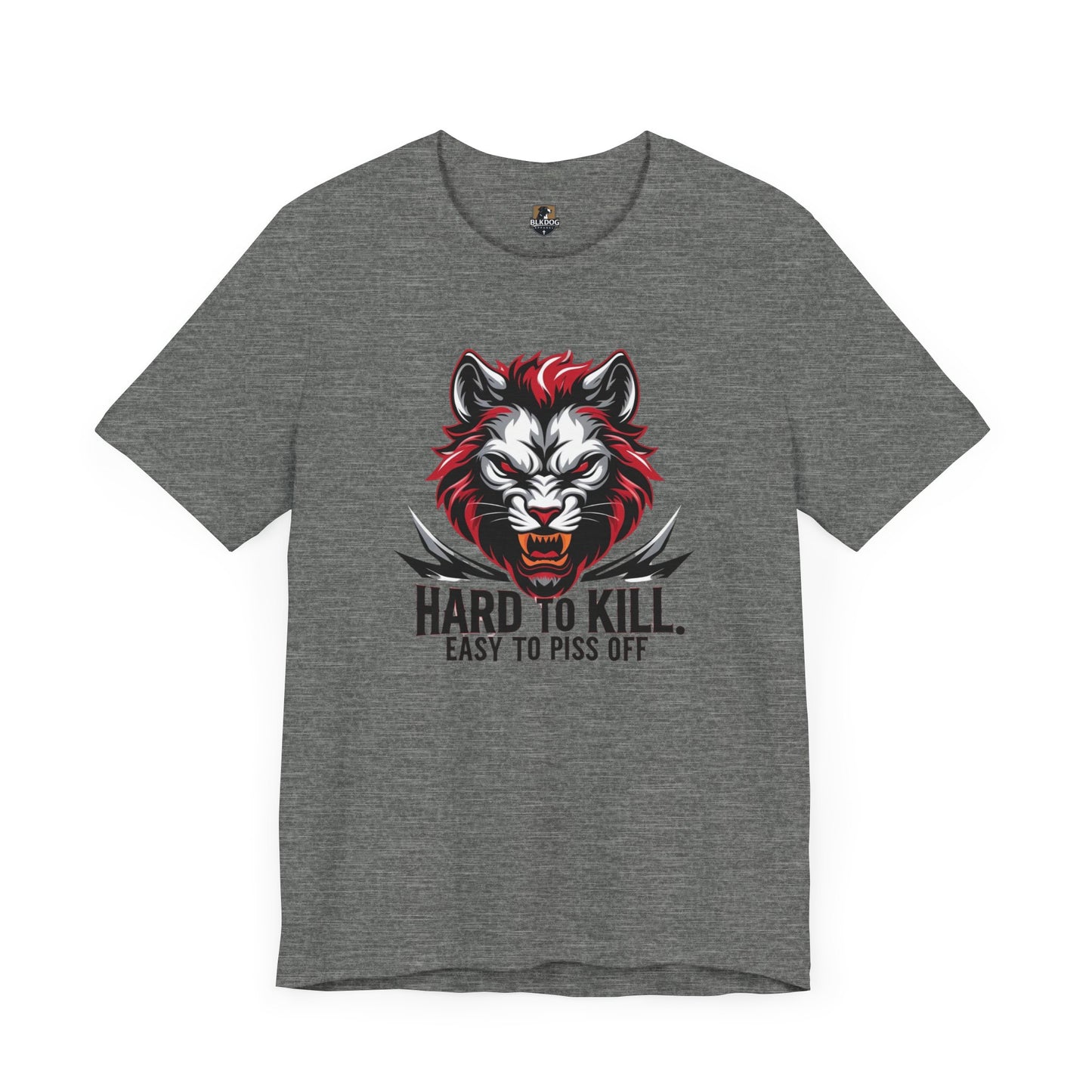 Hard to Kill Graphic Tee, Funny T-Shirt for Tough Individuals, Unisex Short Sleeve Top for Gift, Casual Wear, Streetwear