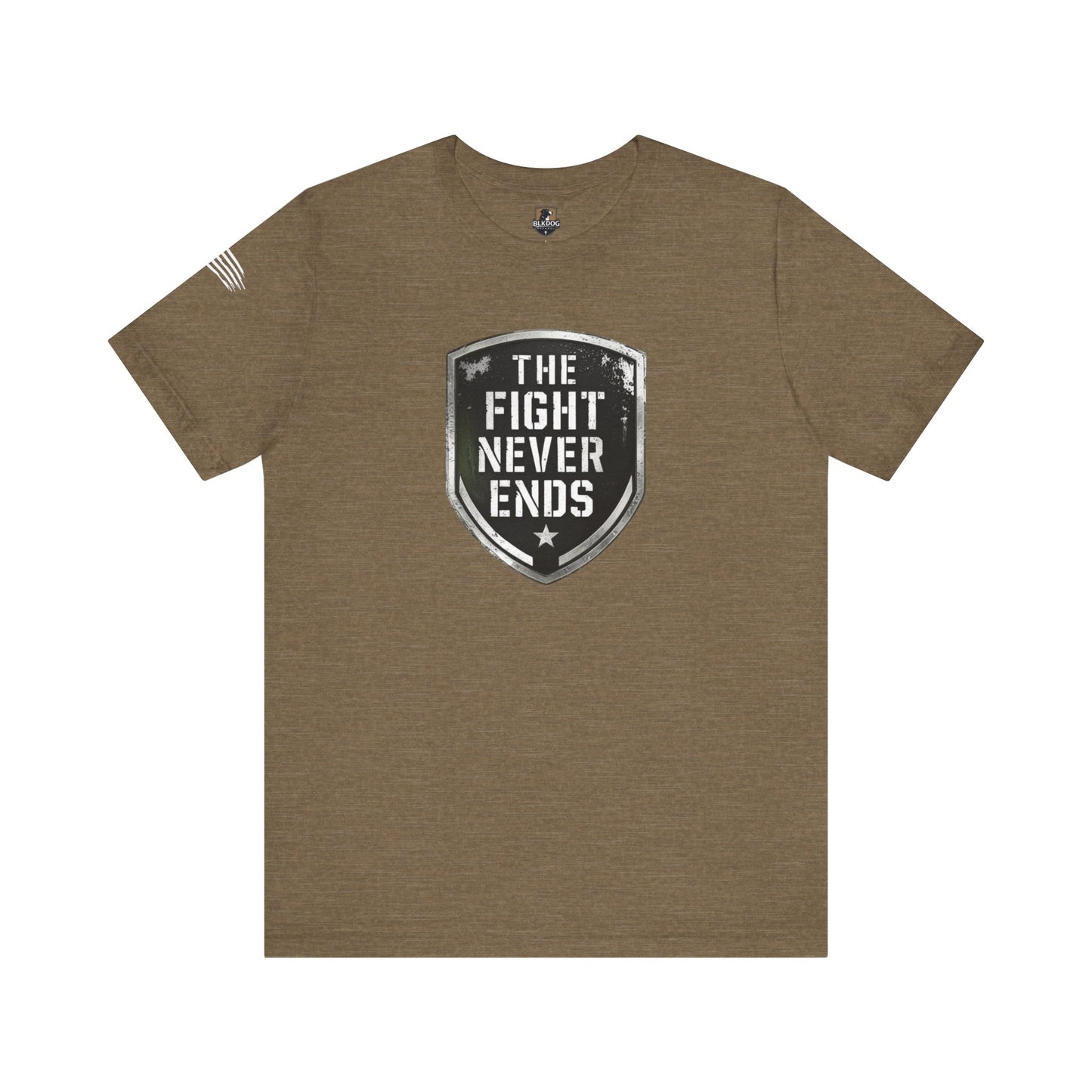 Unisex Support Tee - 'The Fight Never Ends' - Motivational Graphic Shirt