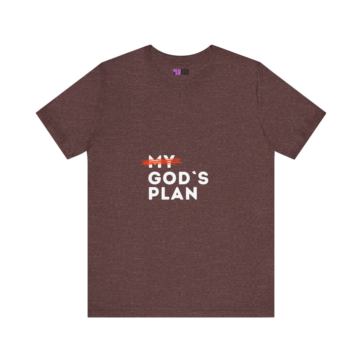 Religious Tee, Faith Shirt, Christian Tshirt, Inspirational Top, Crossed Out God's Plan Unisex Jersey Short Sleeve Tee