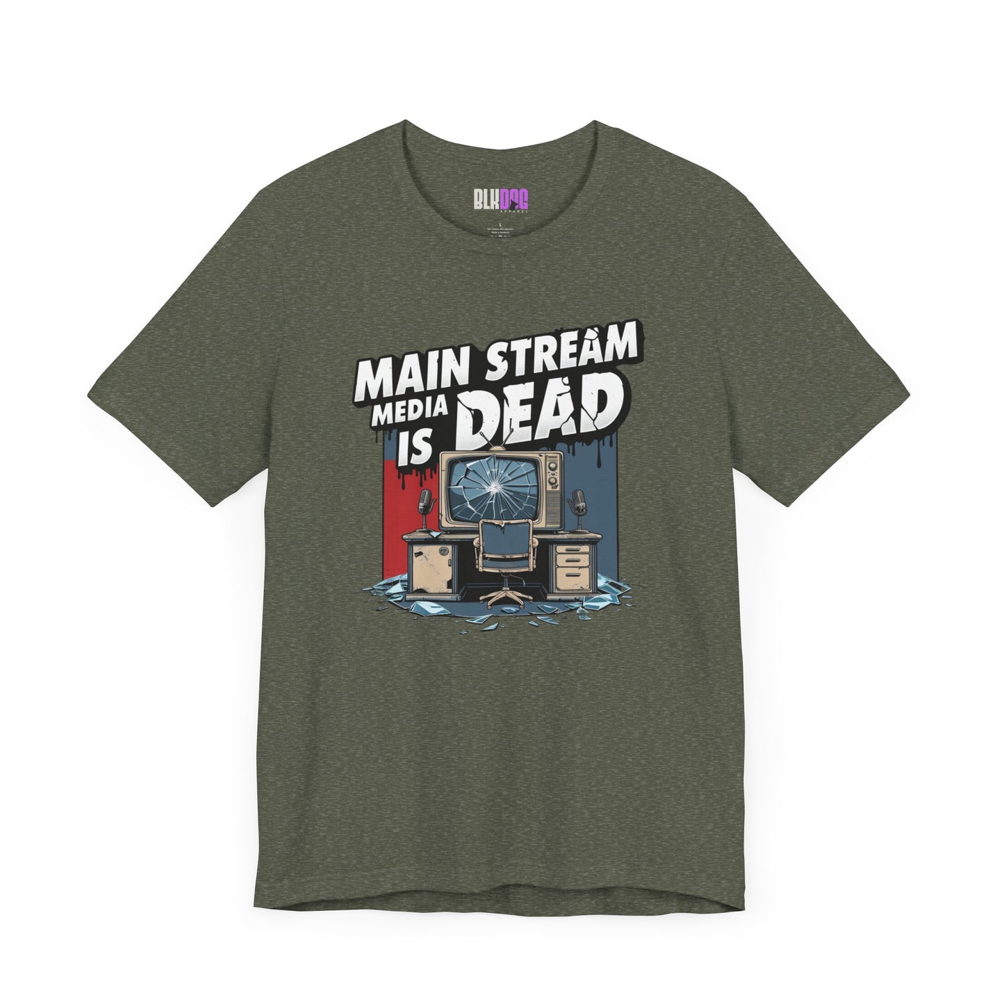 Main Stream Media is Dead Unisex Tee, Short Sleeve T-Shirt, Graphic Shirt, Protest Apparel, News Media, Truth