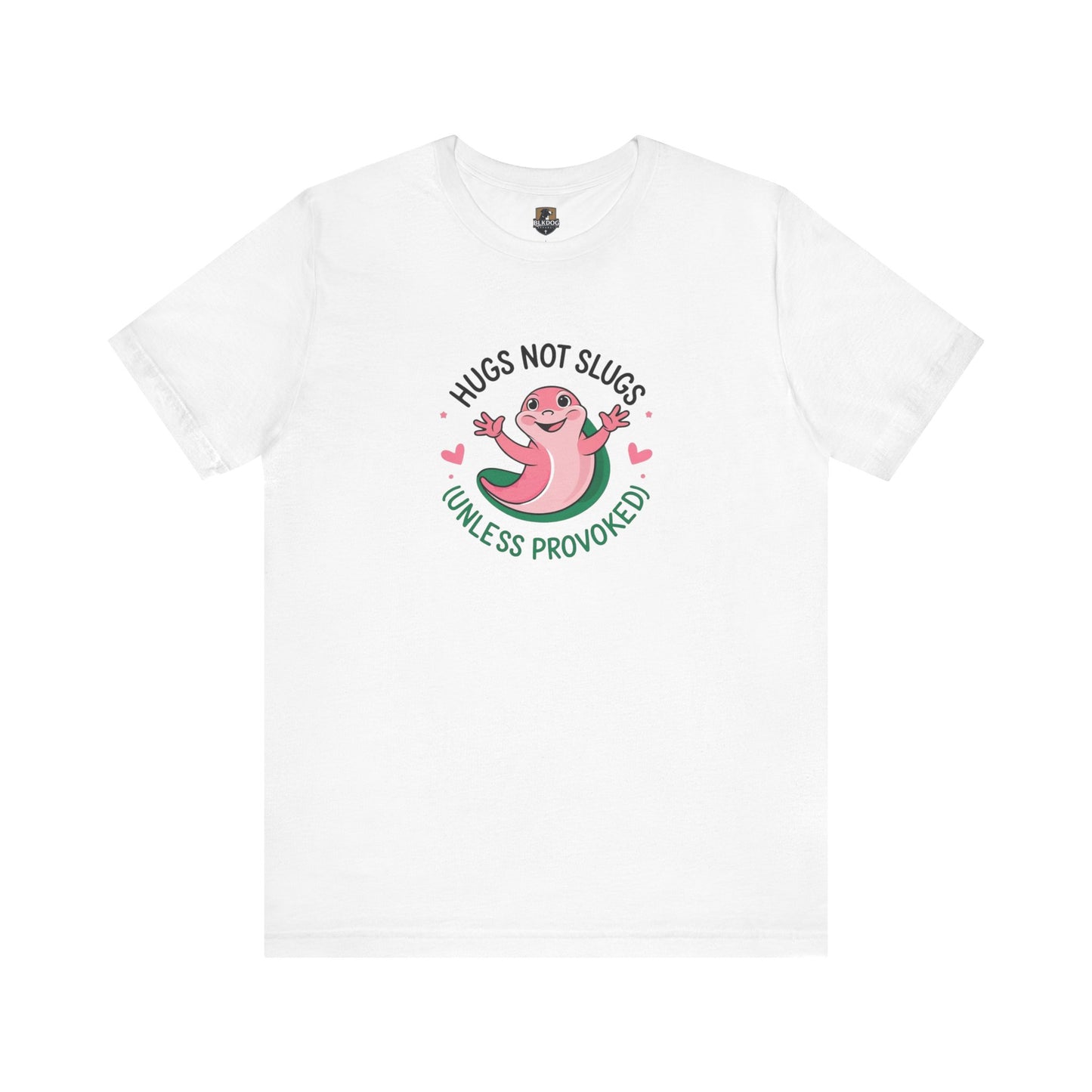 Hugs Not Slugs Tee, Fun Graphic T-Shirt for Animal Lovers, Cute Gift for Birthdays, Casual Wear for All Occasions, Unisex Jersey Tee