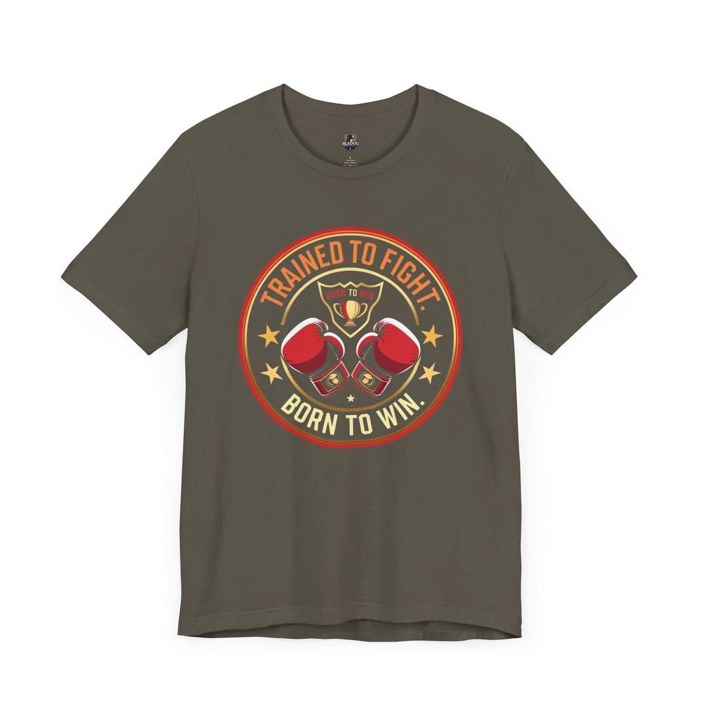 Boxer Motivation Tee - "Trained to Fight. Born to Win"- Trained to Fight Apparel, Workout Clothing, Gifts for Fighters, Boxing Fan Gear