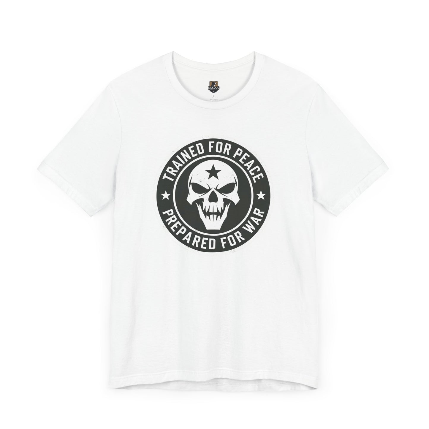 Trained for Peace...Prepared for War Unisex Tee, Casual Cotton Shirt, Graphic T-Shirt, Statement Top, Gift for Activists, Comfortable Wear