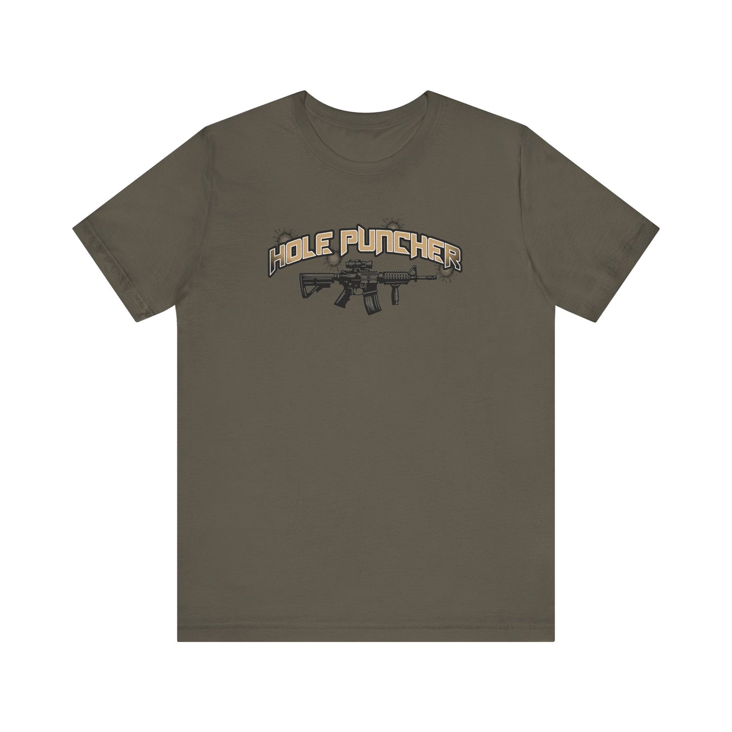 Hole Puncher Gun Shirt - Unisex Tee, Short Sleeve T-Shirt, Bullet hole design, firearm enthusiast gift, firearm lover top