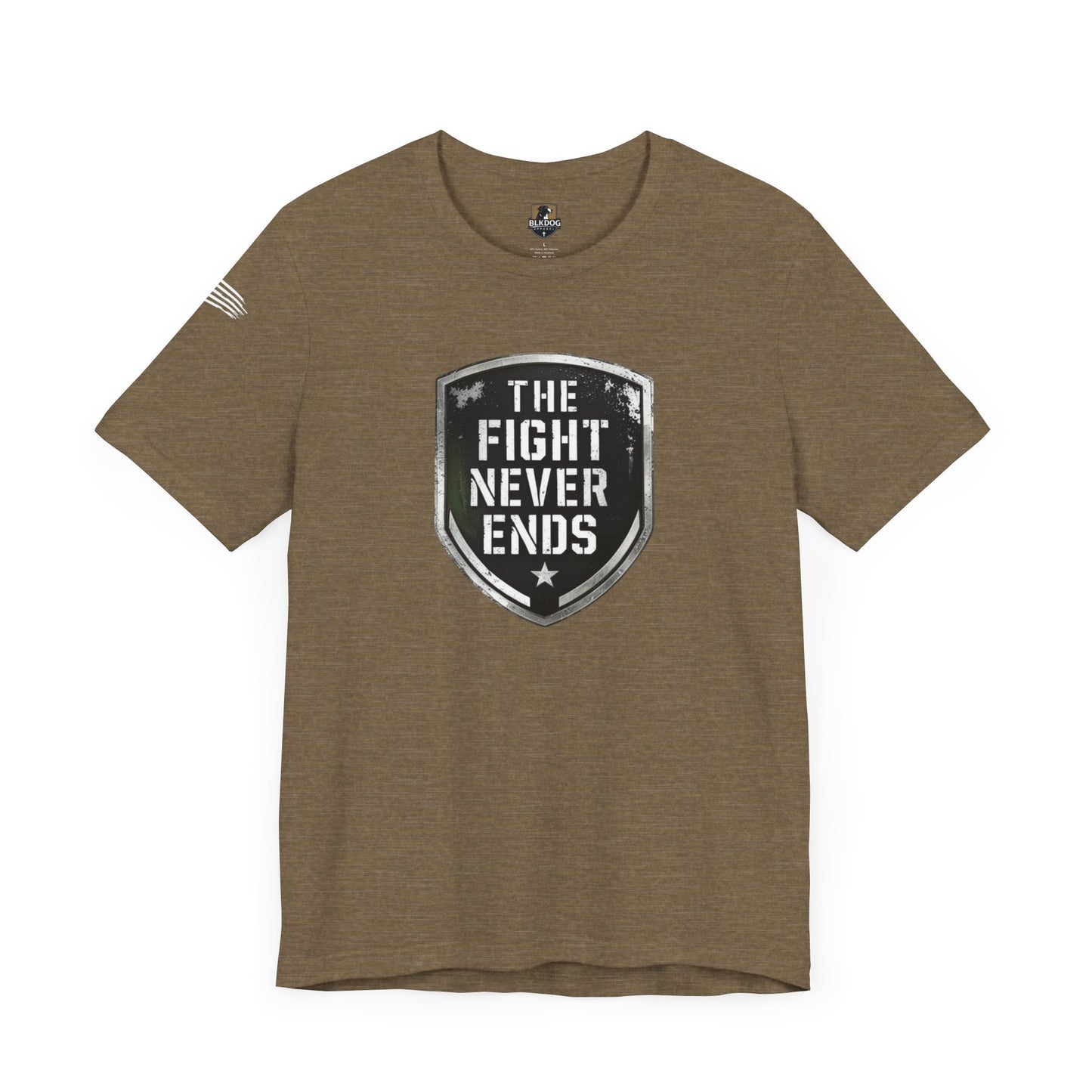 Unisex Support Tee - 'The Fight Never Ends' - Motivational Graphic Shirt