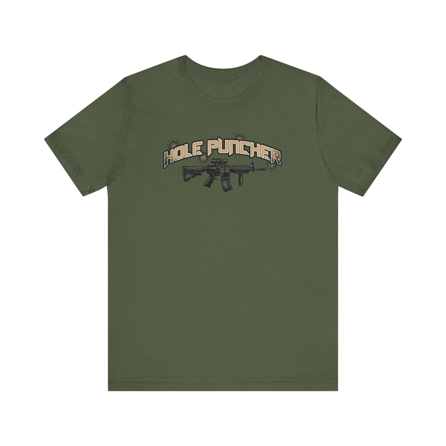 Hole Puncher Gun Shirt - Unisex Tee, Short Sleeve T-Shirt, Bullet hole design, firearm enthusiast gift, firearm lover top