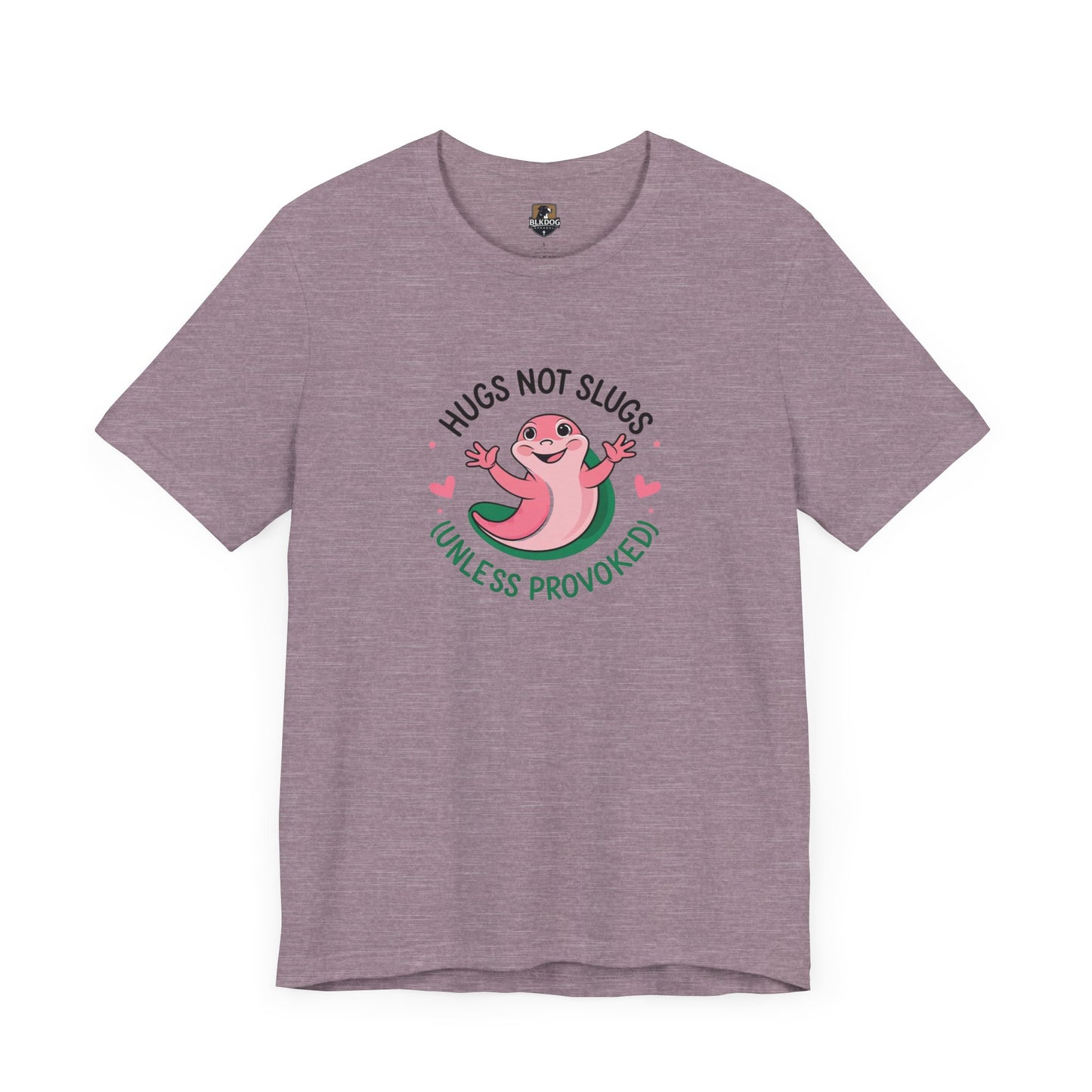Hugs Not Slugs Tee, Fun Graphic T-Shirt for Animal Lovers, Cute Gift for Birthdays, Casual Wear for All Occasions, Unisex Jersey Tee