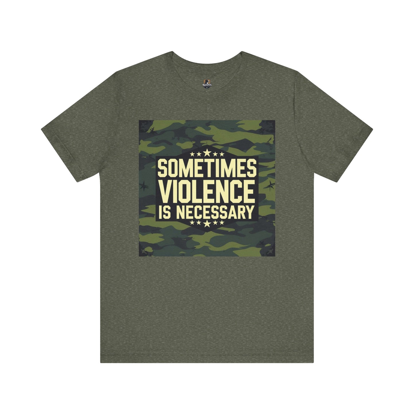 Camo Graphic Tee - Sometimes Violence is Necessary, Trendy Casual Wear, Gifts for Moms & Dads, Streetwear, Festival Outfit, Motivational