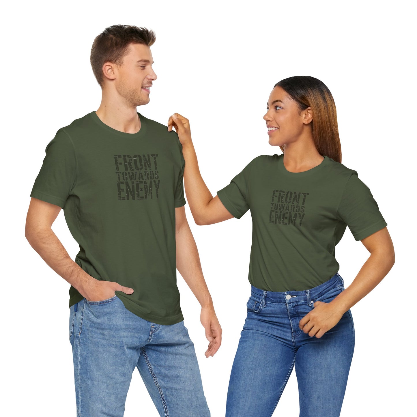 Front Towards Enemy Unisex Tee, Military Graphic T-Shirt, Army Soldier Apparel, Camouflage Casual Shirt, War Zone Clothing