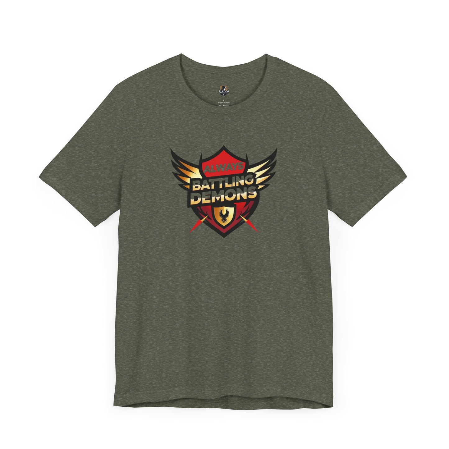 Battling Demons Unisex Tee, Motivational T-Shirt for Gamers, Casual Wear, Great for Gifts, Fitness, and Self-Improvement