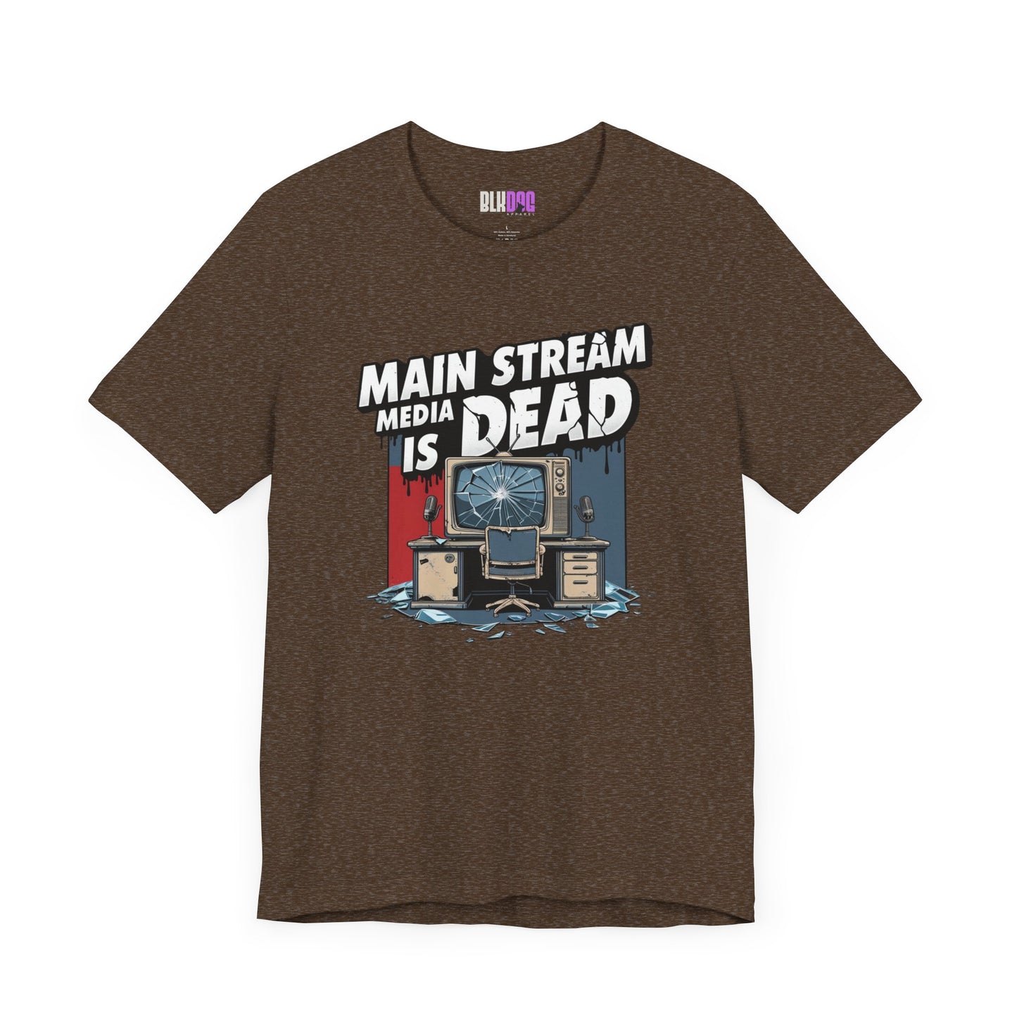 Main Stream Media is Dead Unisex Tee, Short Sleeve T-Shirt, Graphic Shirt, Protest Apparel, News Media, Truth