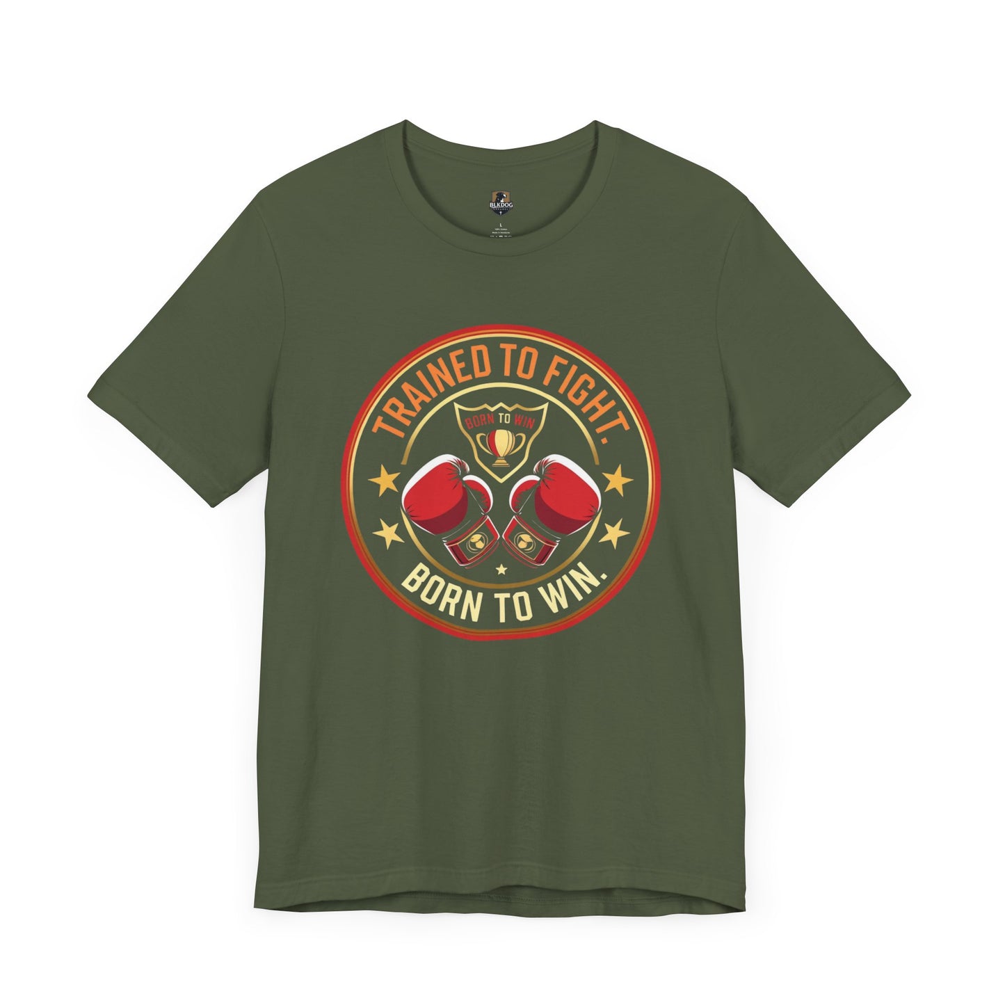 Boxer Motivation Tee - "Trained to Fight. Born to Win"- Trained to Fight Apparel, Workout Clothing, Gifts for Fighters, Boxing Fan Gear