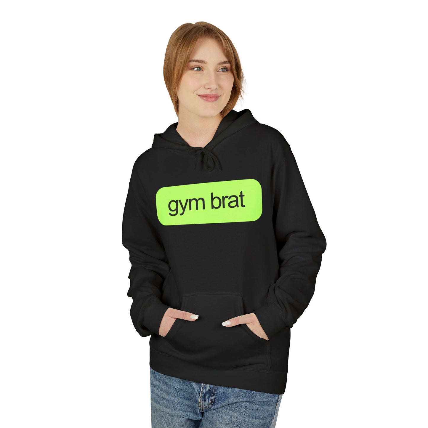 Gym Brat Fleece Hoodie Soft Midweight Unisex Sweatshirt for Fitness Lovers, Perfect Gym Wear, Gift for Athletes, Casual Layer