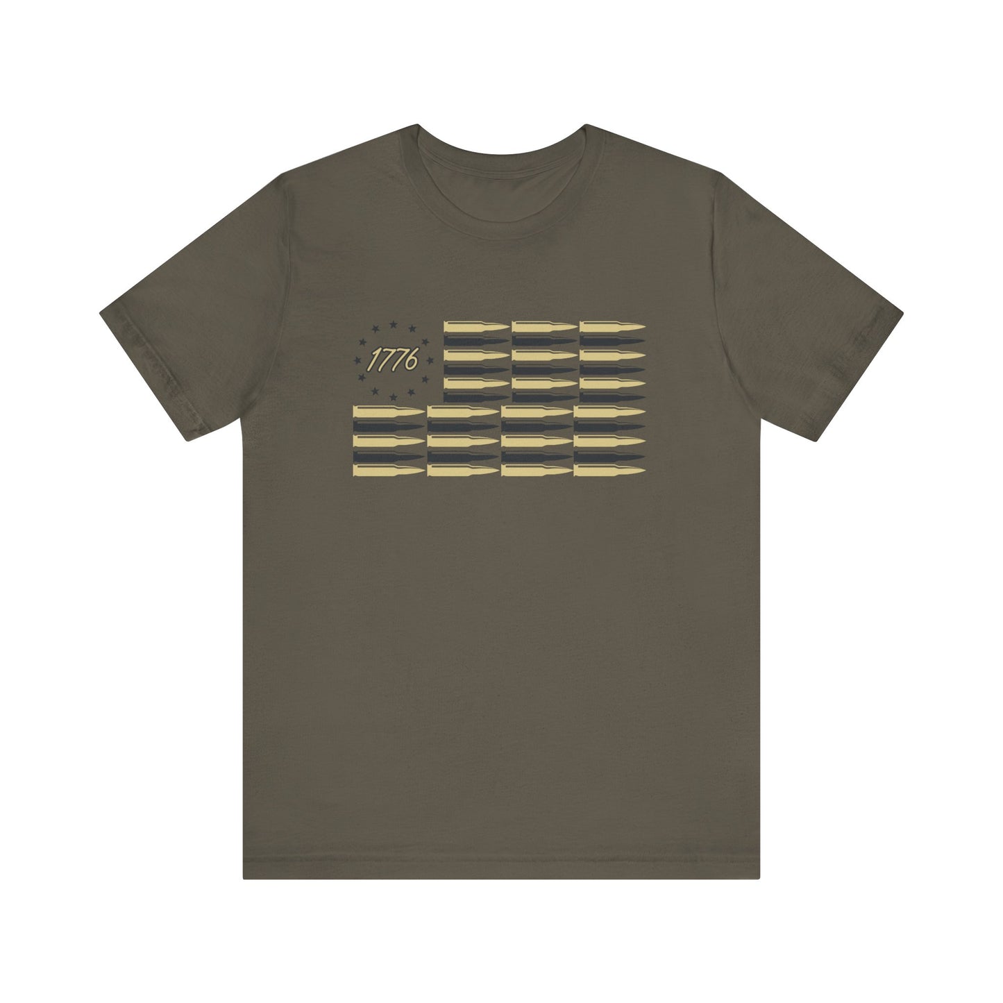 1776 - Freedom - Bullet American Flag - Unisex Jersey Short Sleeve Tee