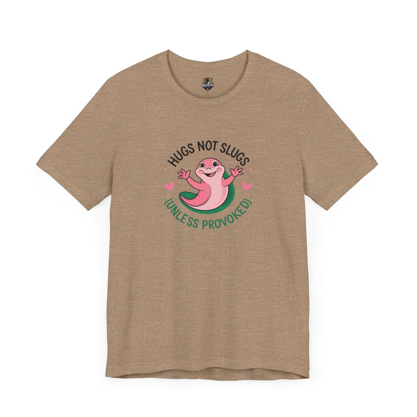 Hugs Not Slugs Tee, Fun Graphic T-Shirt for Animal Lovers, Cute Gift for Birthdays, Casual Wear for All Occasions, Unisex Jersey Tee