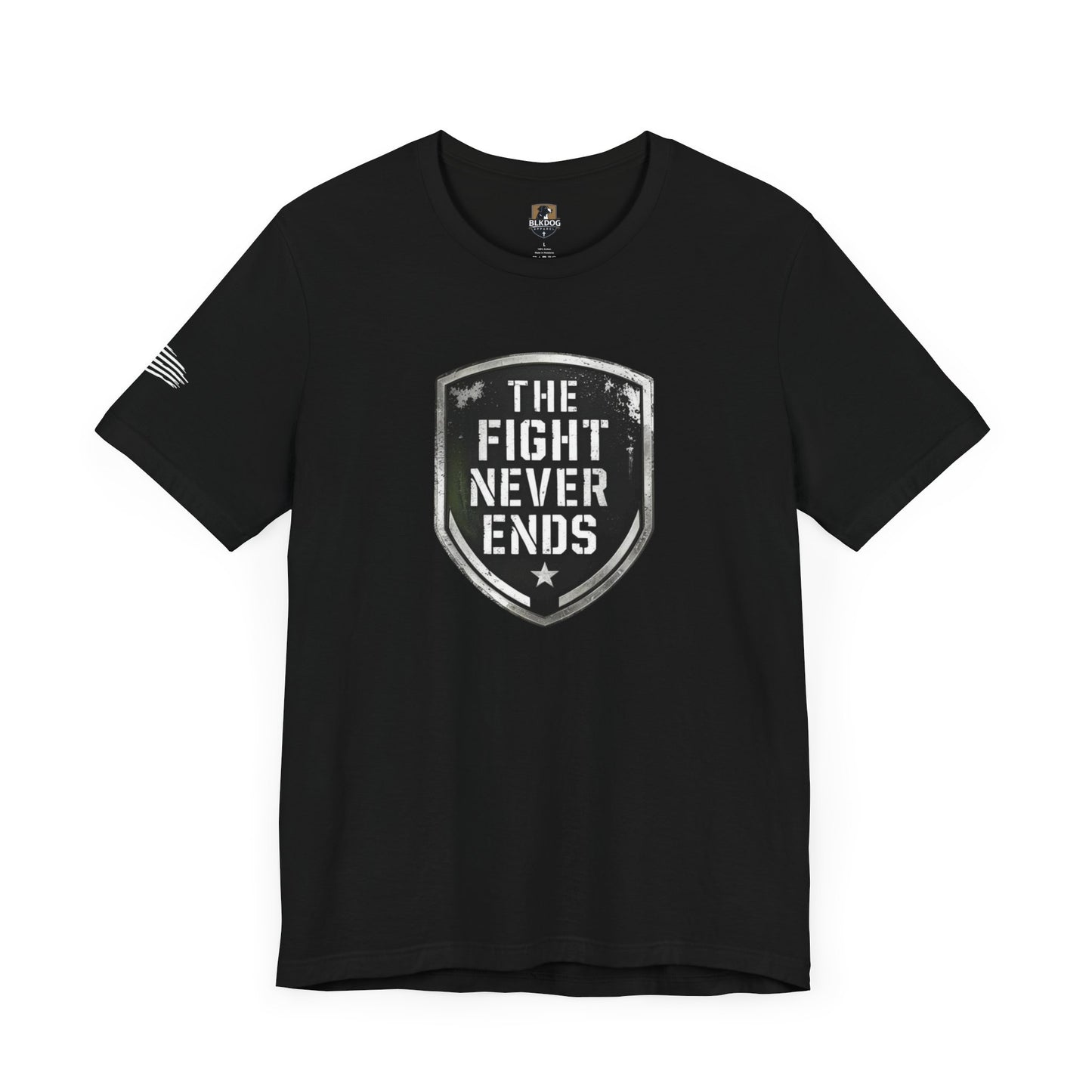 Unisex Support Tee - 'The Fight Never Ends' - Motivational Graphic Shirt