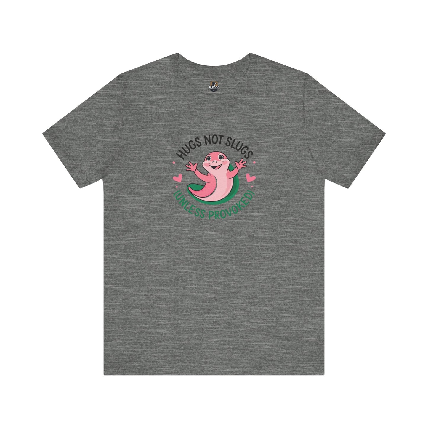 Hugs Not Slugs Tee, Fun Graphic T-Shirt for Animal Lovers, Cute Gift for Birthdays, Casual Wear for All Occasions, Unisex Jersey Tee
