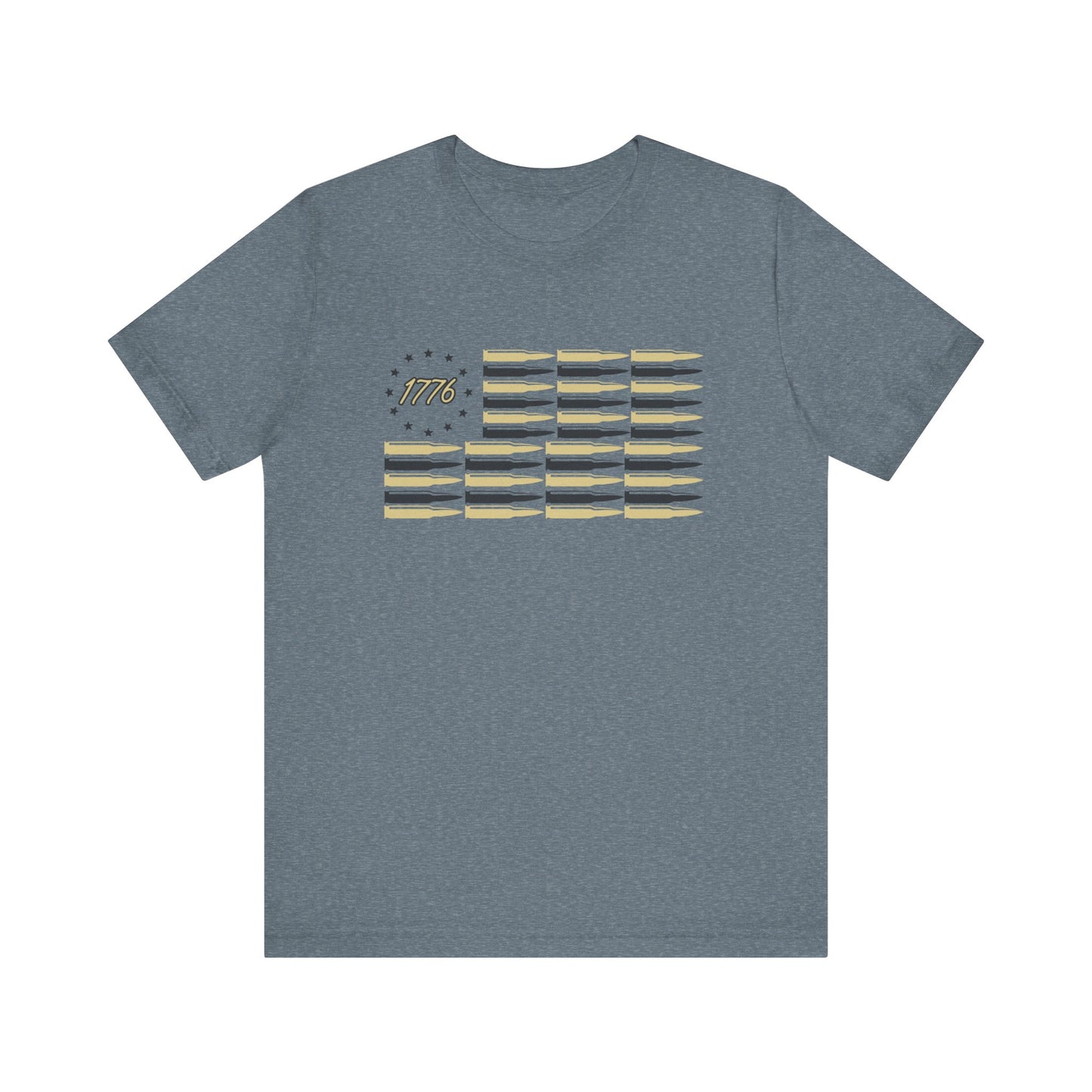 1776 - Freedom - Bullet American Flag - Unisex Jersey Short Sleeve Tee