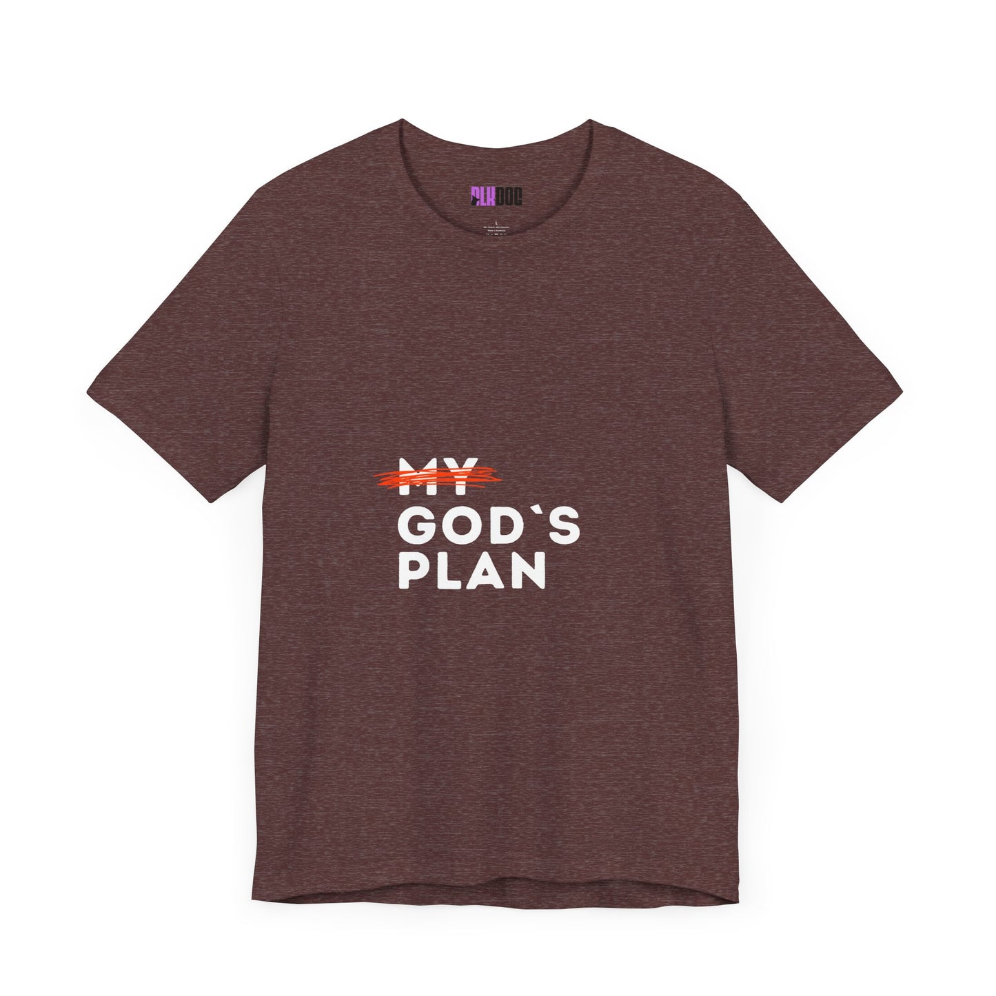 Religious Tee, Faith Shirt, Christian Tshirt, Inspirational Top, Crossed Out God's Plan Unisex Jersey Short Sleeve Tee