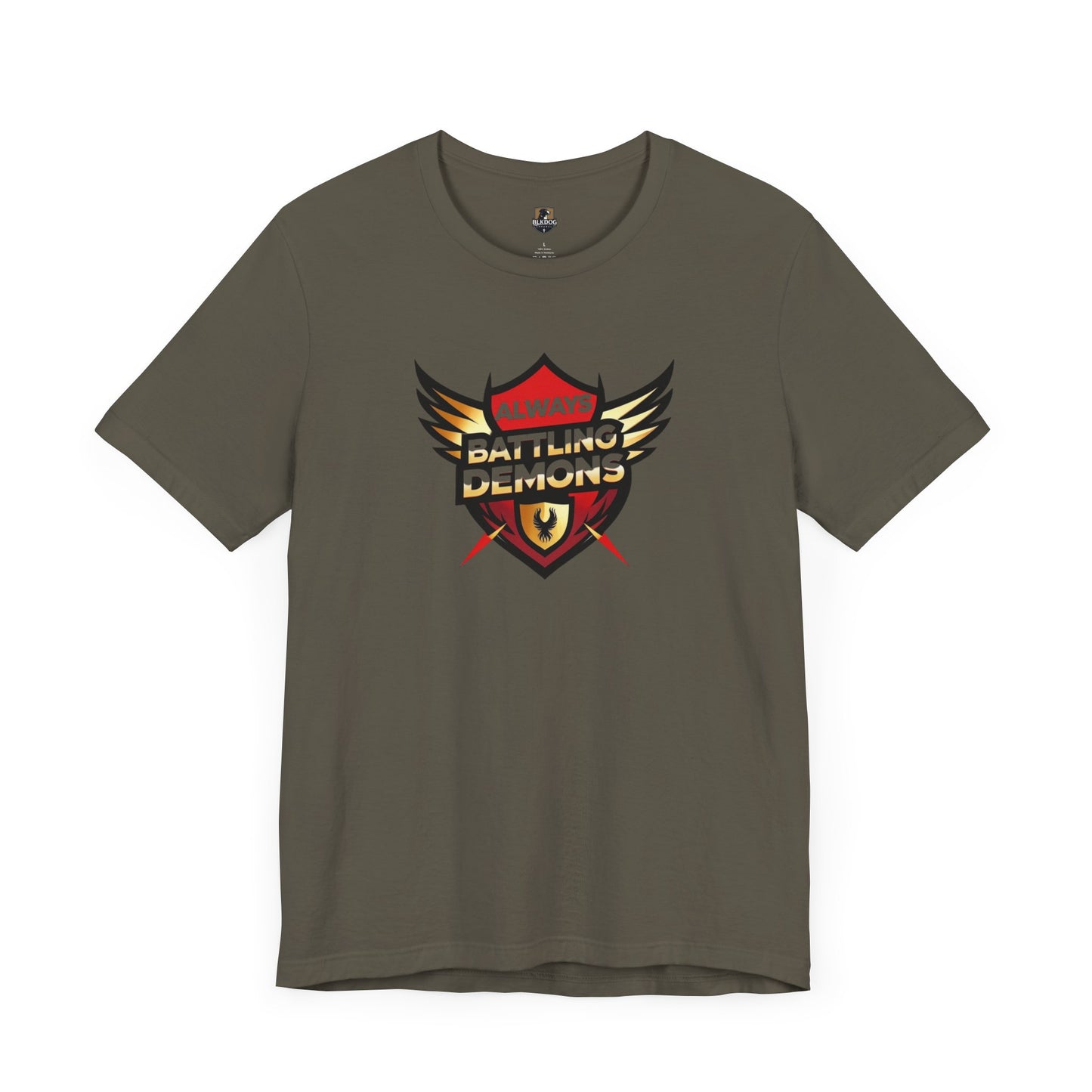 Battling Demons Unisex Tee, Motivational T-Shirt for Gamers, Casual Wear, Great for Gifts, Fitness, and Self-Improvement