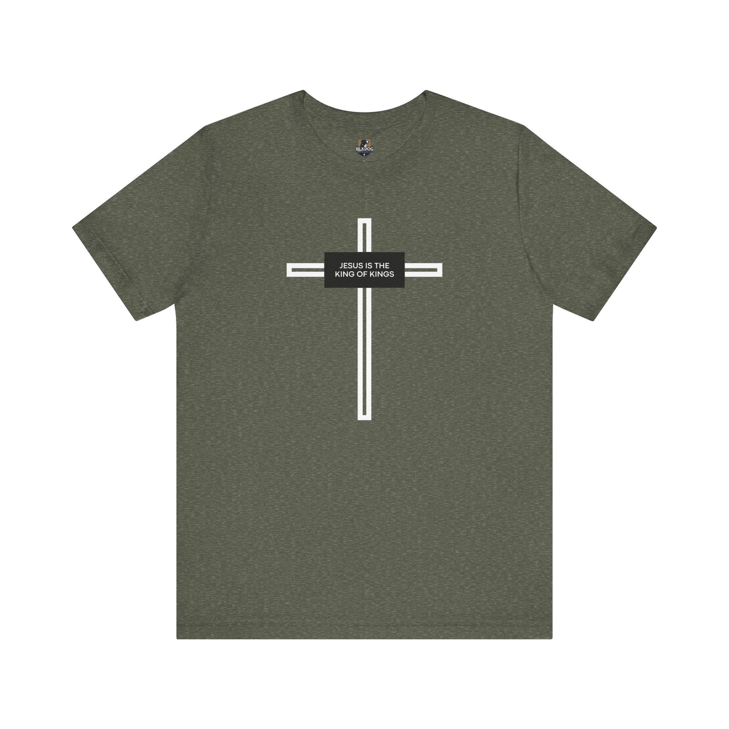 Religious Christian Unisex Tee, Jesus King of Kings Cross Shirt, Faith Gift, Church Apparel, Bible Verse Top