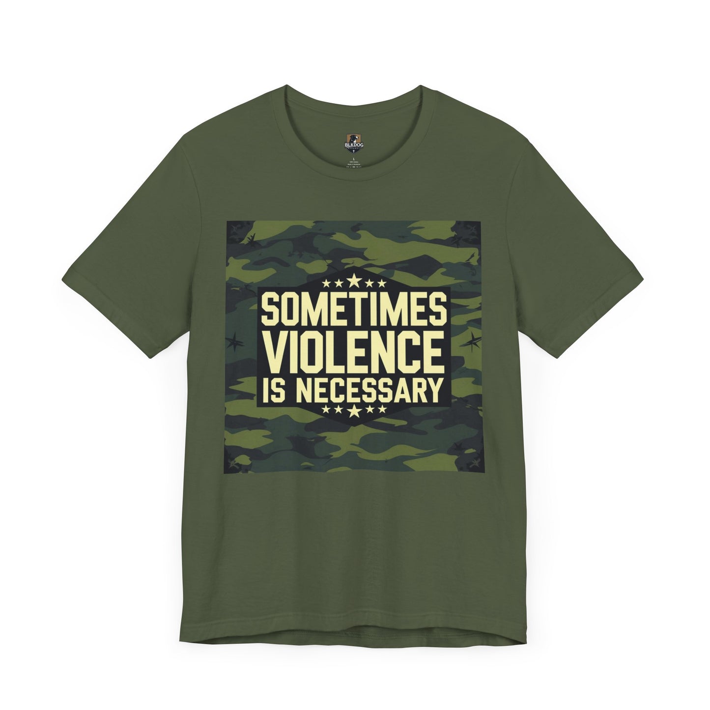 Camo Graphic Tee - Sometimes Violence is Necessary, Trendy Casual Wear, Gifts for Moms & Dads, Streetwear, Festival Outfit, Motivational